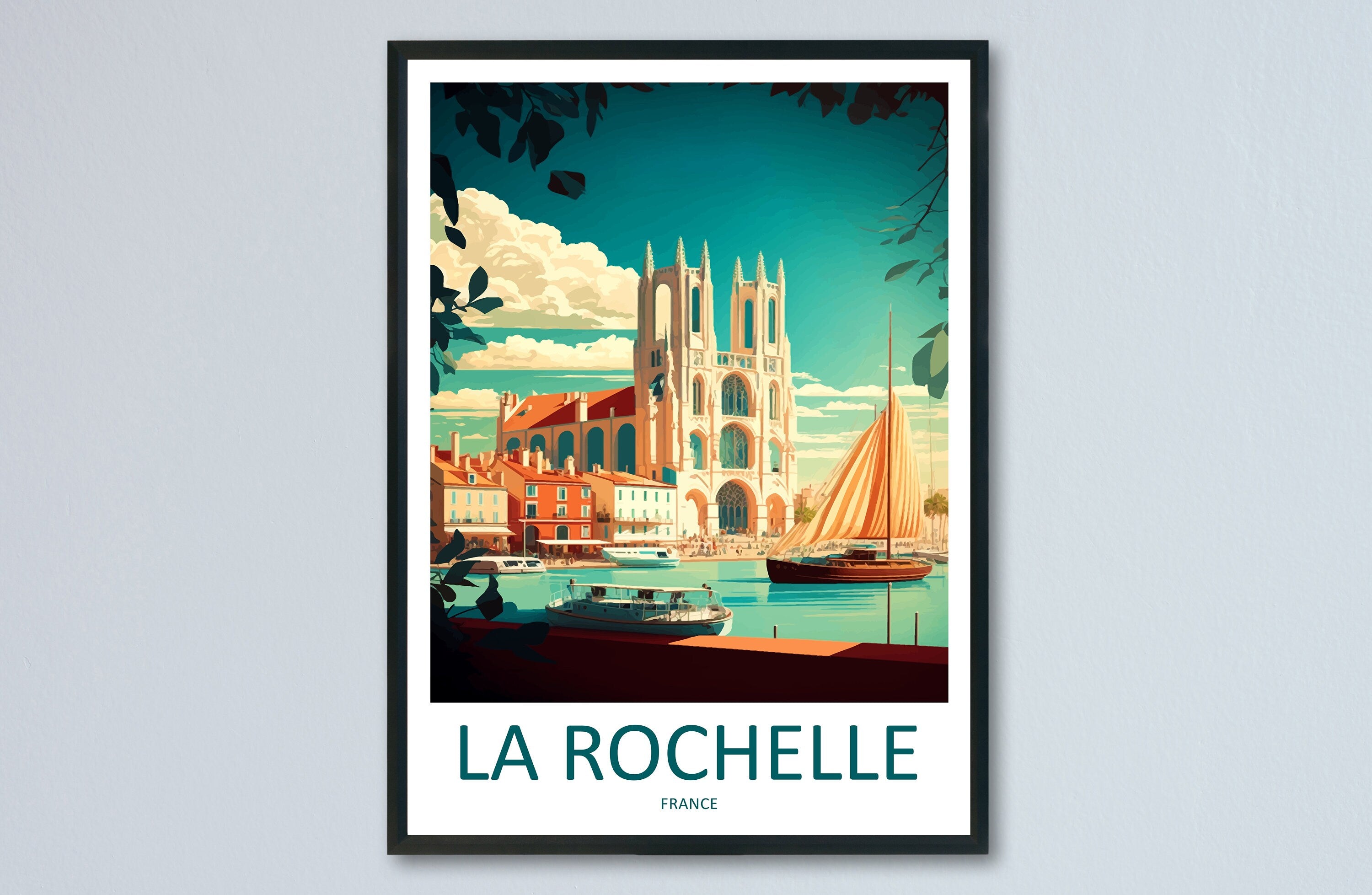 La Rochelle Travel Print Wall Art La Rochelle Wall Hanging Home Décor La Rochelle Gift Art Lovers France Art Lover Gift La Rochelle Print