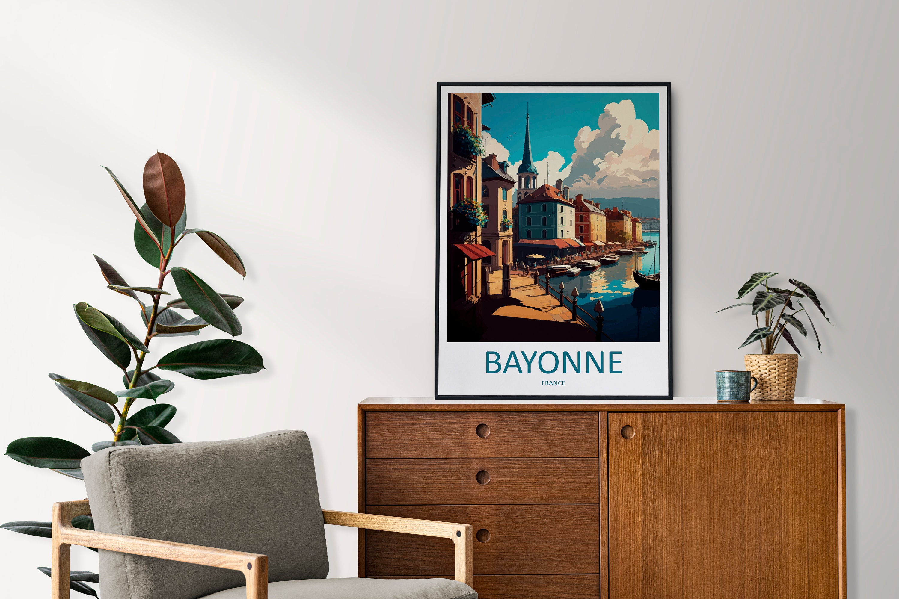 Bayonne Travel Print Wall Art Bayonne Wall Hanging Home Décor Bayonne Gift Art Lovers France Art Lover Gift Bayonne Print France Artwork