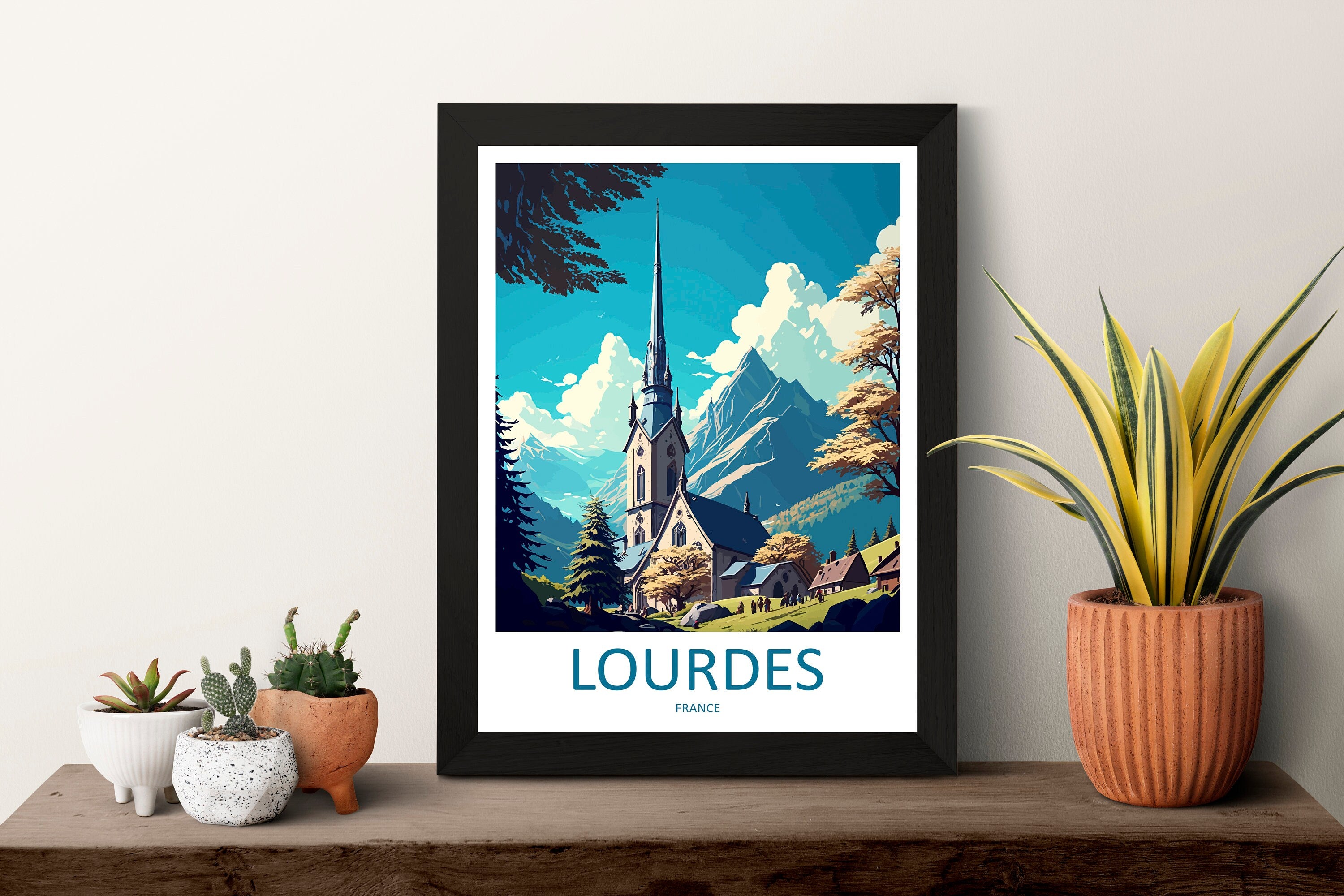 Lourdes Travel Print Wall Art Lourdes Wall Hanging Home Décor Lourdes Gift Art Lovers France Art Lover Gift Lourdes Print France Artwork