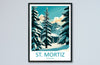 St. Mortiz Travel Print Wall Art St. Mortiz Wall Hanging Home Décor St. Mortiz Gift Art Lovers Ski Art Lover Gift St. Mortiz Print Skiing