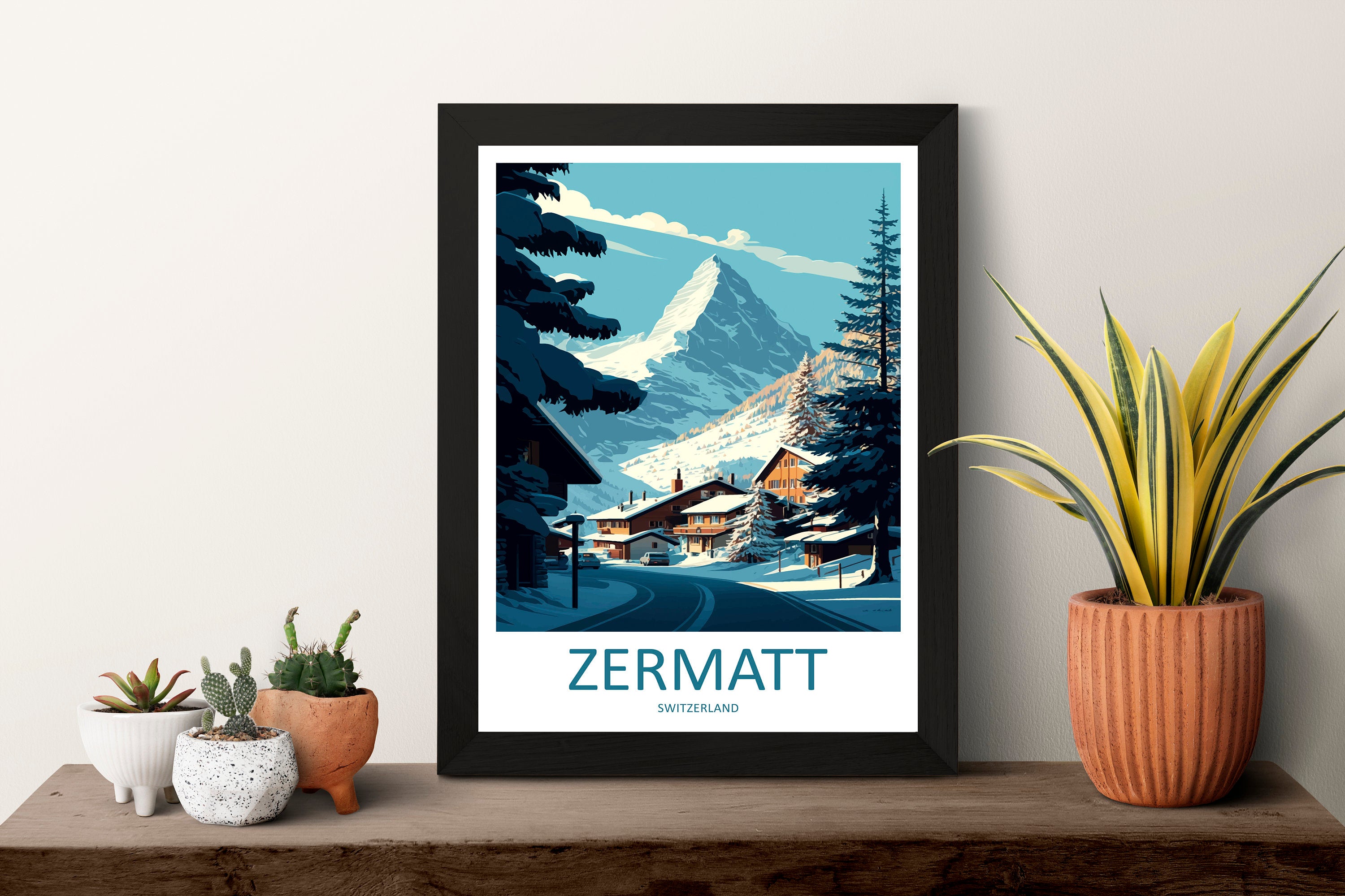 Zermatt Travel Print Wall Art Zermatt Wall Hanging Home Décor Zermatt Gift Art Lovers Ski Art Lover Gift Zermatt Print Skiing Zermatt Art