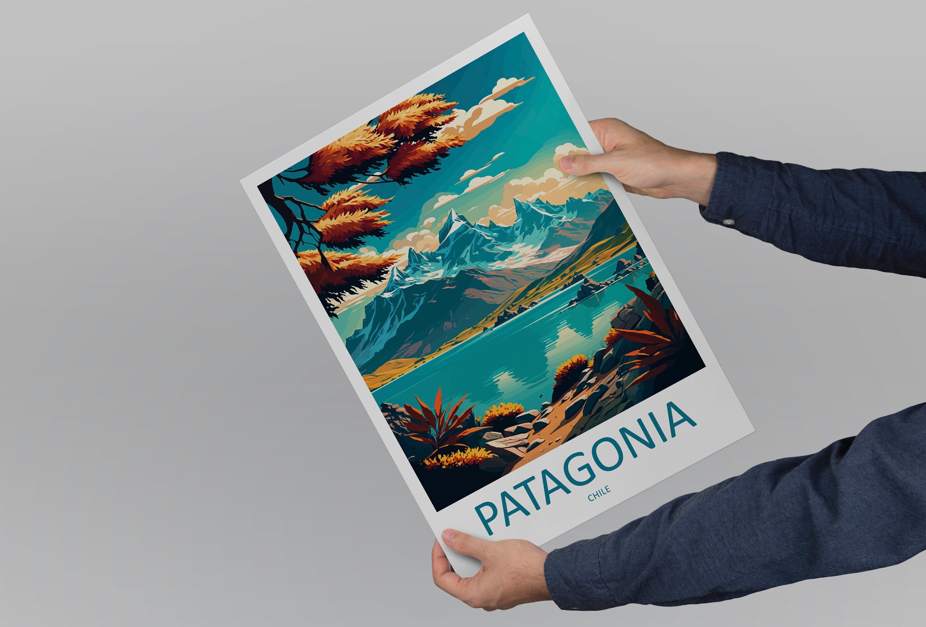 Patagonia Travel Print Wall Art Patagonia Wall Hanging Home Decoration Patagonia Gift Art Lovers Wall Art Print Art Patagonia Wall Print