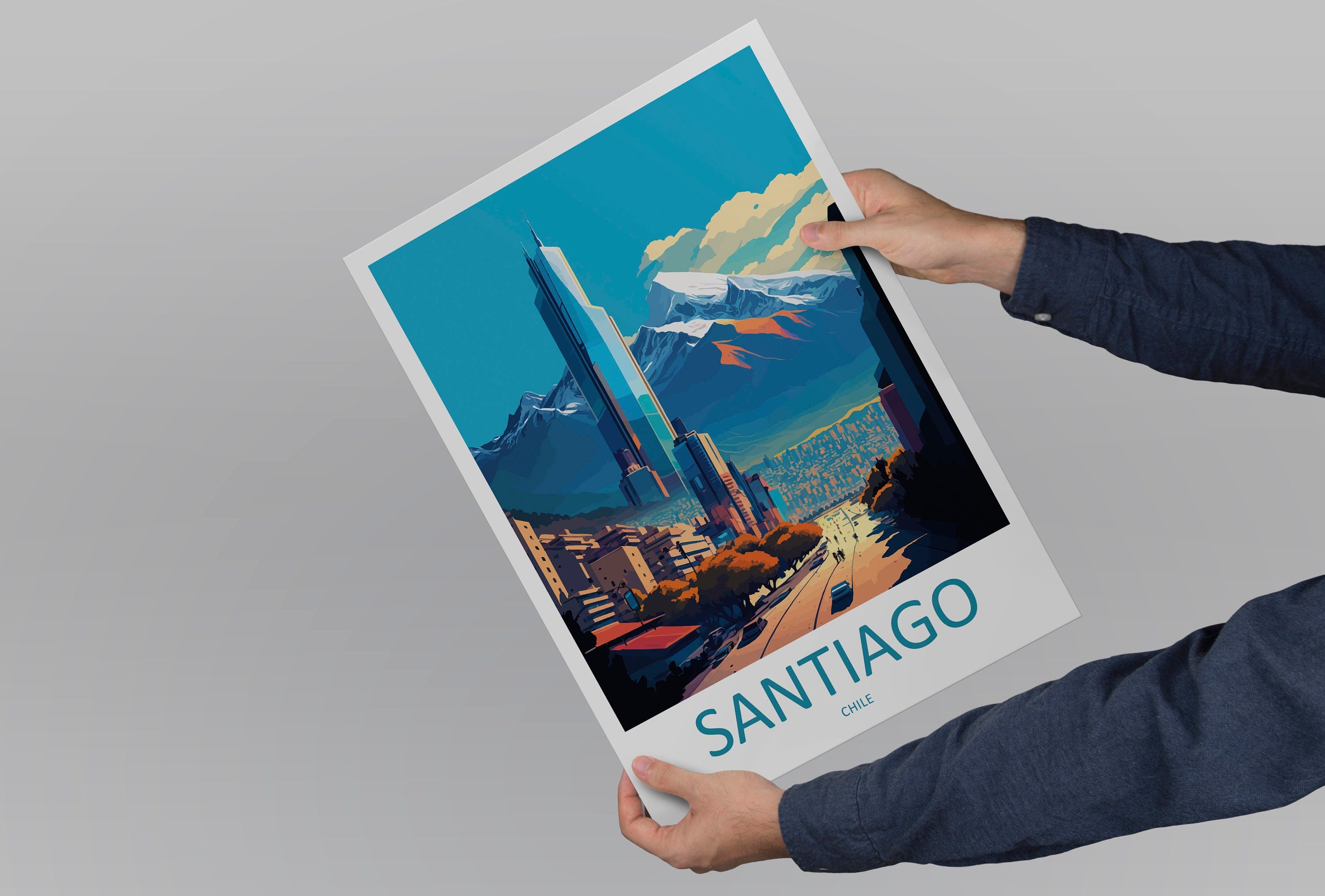 Santiago Travel Print Wall Art Santiago Wall Hanging Home Decoration Santiago Gift Art Lovers Wall Art Print Art Santiago Wall Print Chile