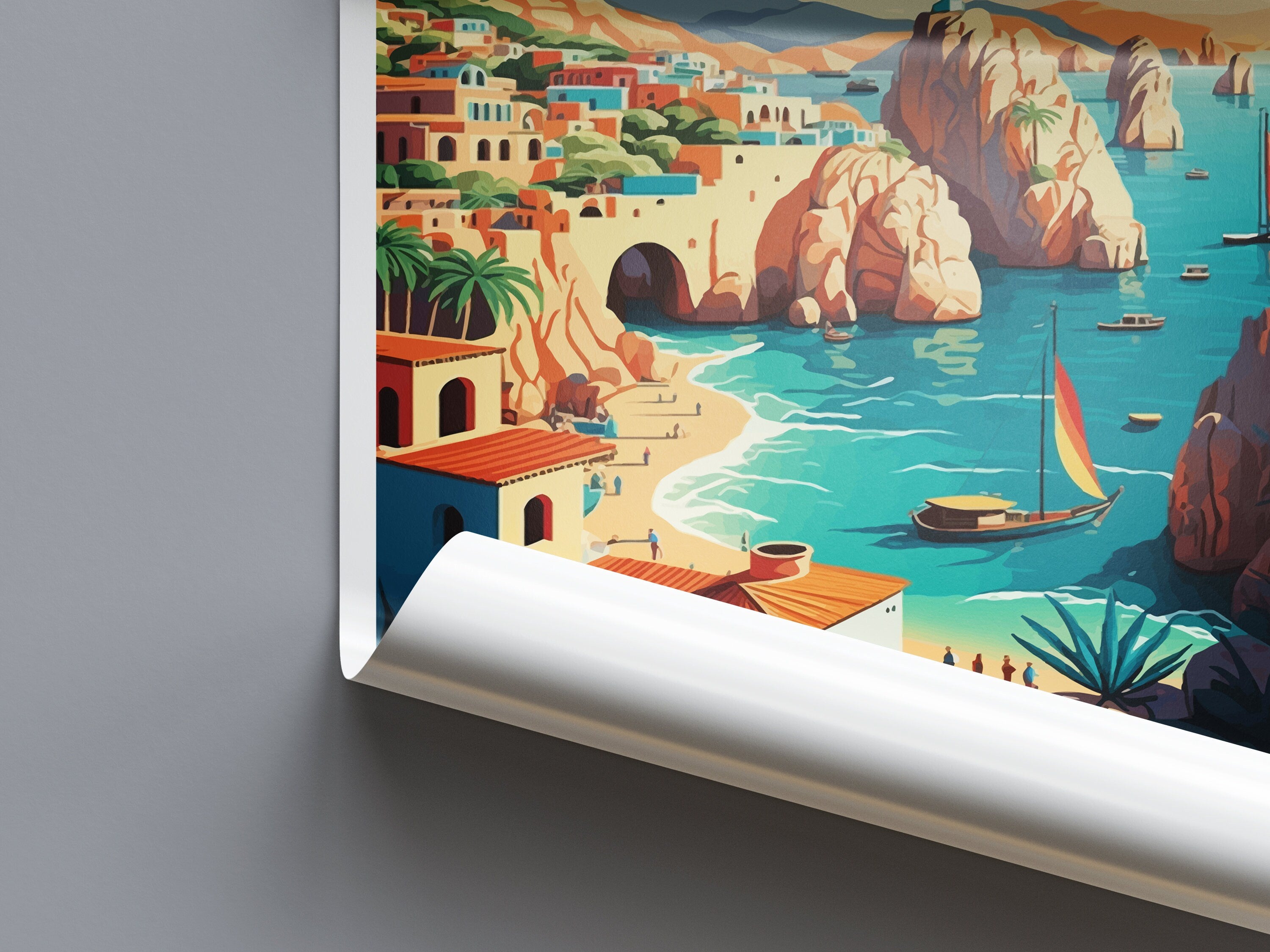 Cabo Sans Lucas Travel Print Wall Art Cabo Sans Lucas Wall Hanging Home Decoration Cabo Sans Lucas Gift Art Lovers Wall Art Print Art Mexico