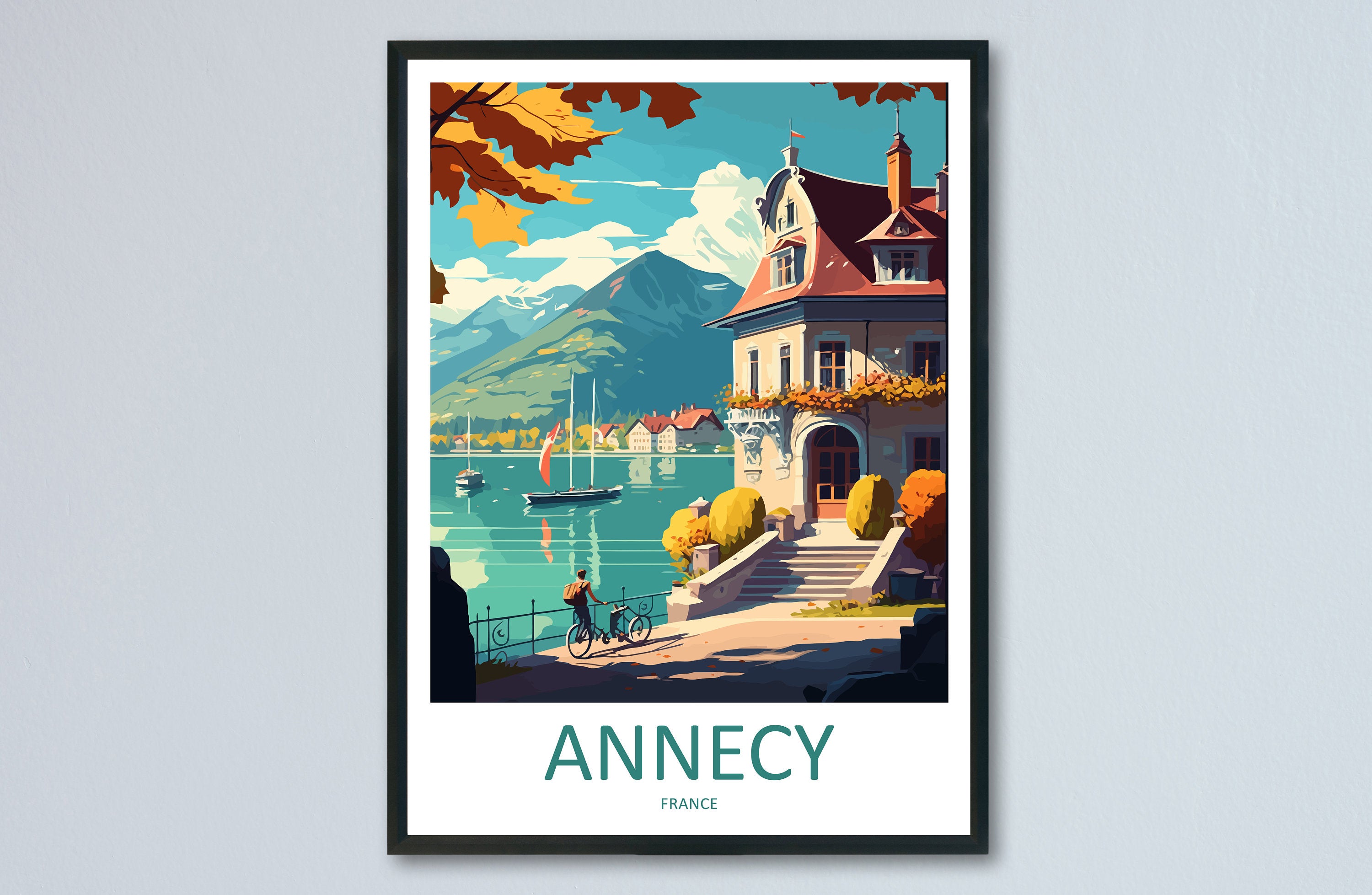 Annecy Travel Print Wall Art Annecy Wall Hanging Home Decoration Annecy Gift Art Lovers Wall Art Print Art Annecy Wall Hanging Poster Annecy