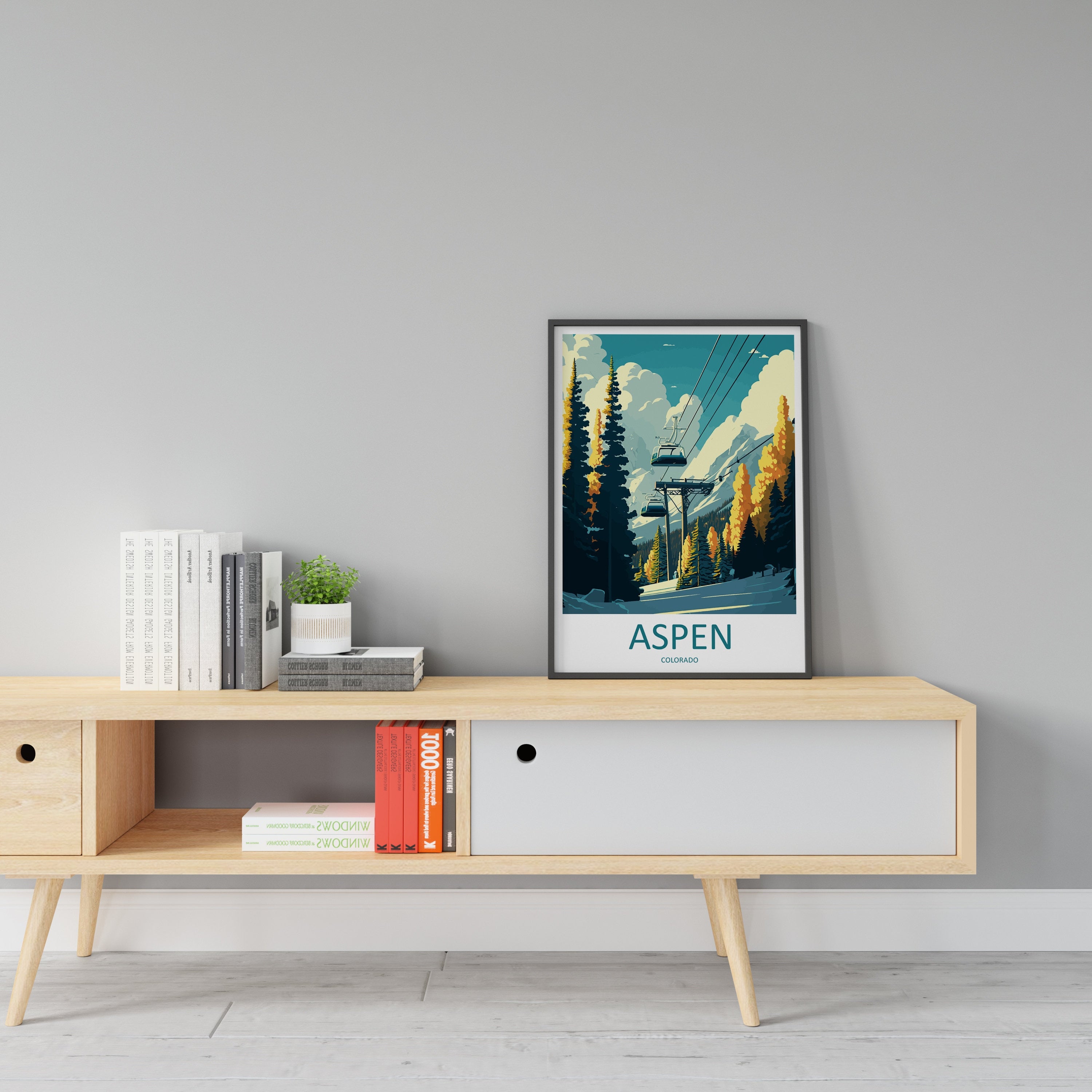 Aspen Travel Print Wall Art Aspen Wall Hanging Home Décor Aspen Gift Art Lovers Ski Art Lover Gift Aspen Print Skiing Aspen Ski Art Poster