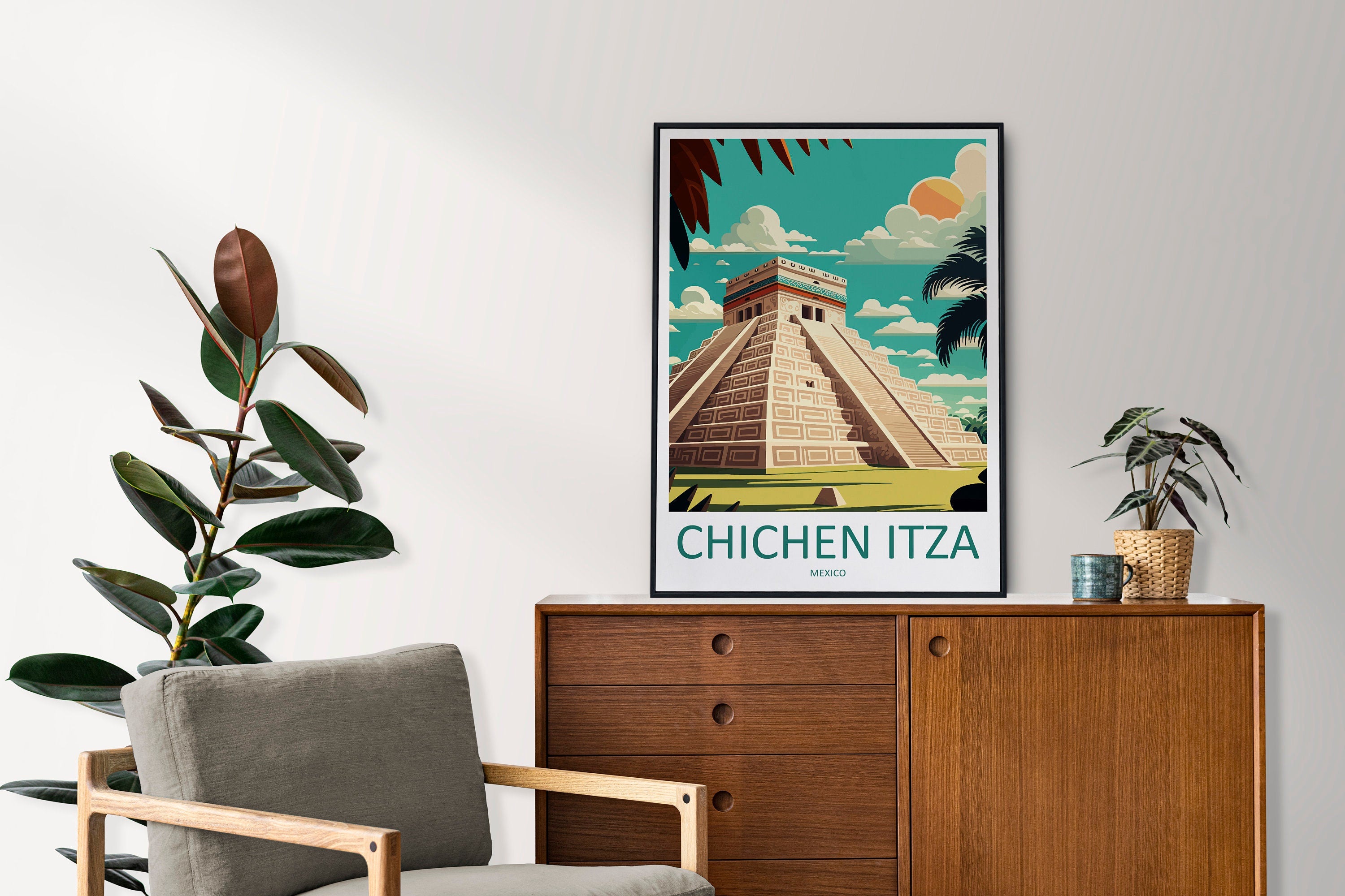 Chichen Itza Travel Print Wall Art Chichen Itza Wall Hanging Home Decoration Chichen Itza Gift Art Lovers Wall Art Print Art Chichen Itza