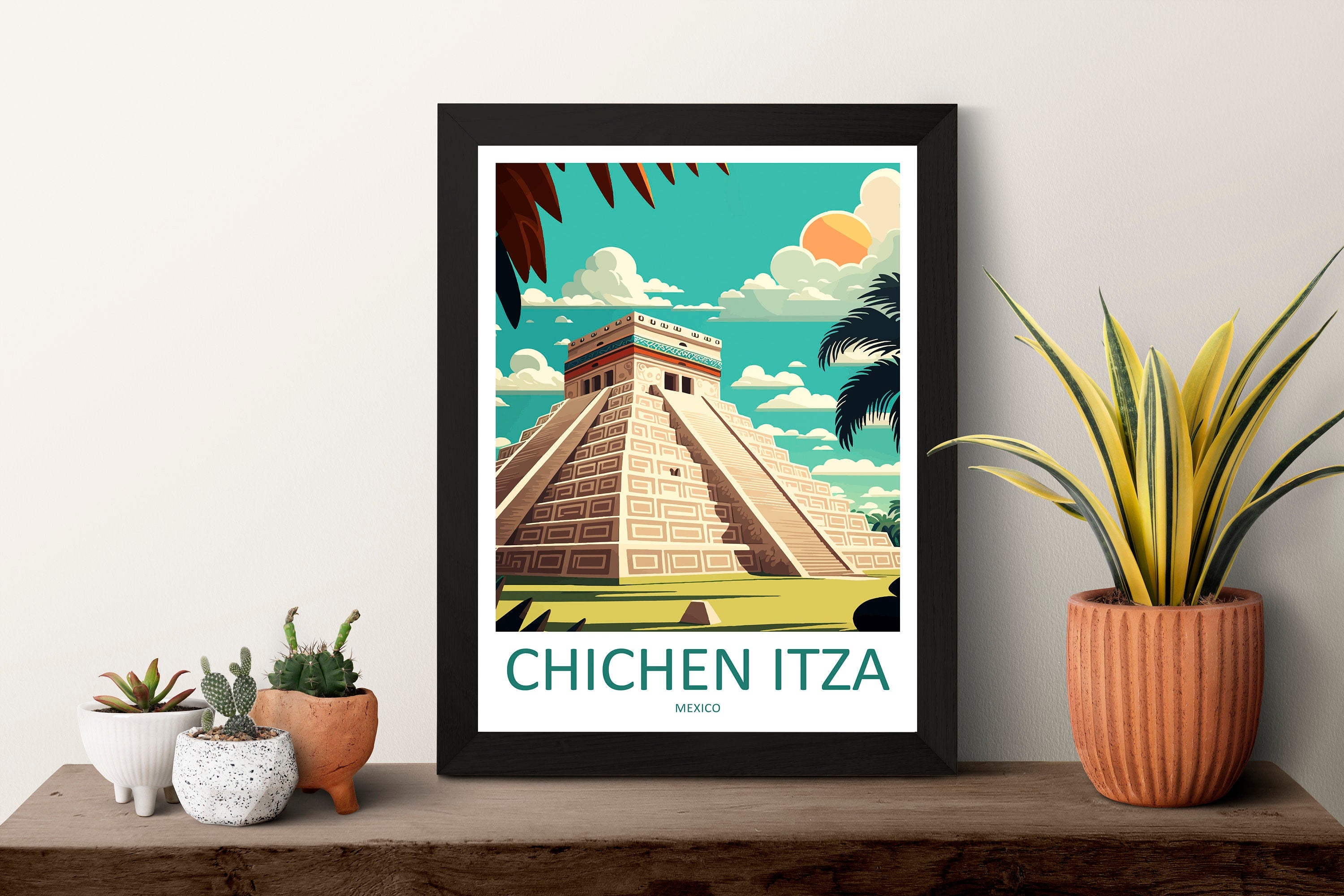 Chichen Itza Travel Print Wall Art Chichen Itza Wall Hanging Home Decoration Chichen Itza Gift Art Lovers Wall Art Print Art Chichen Itza