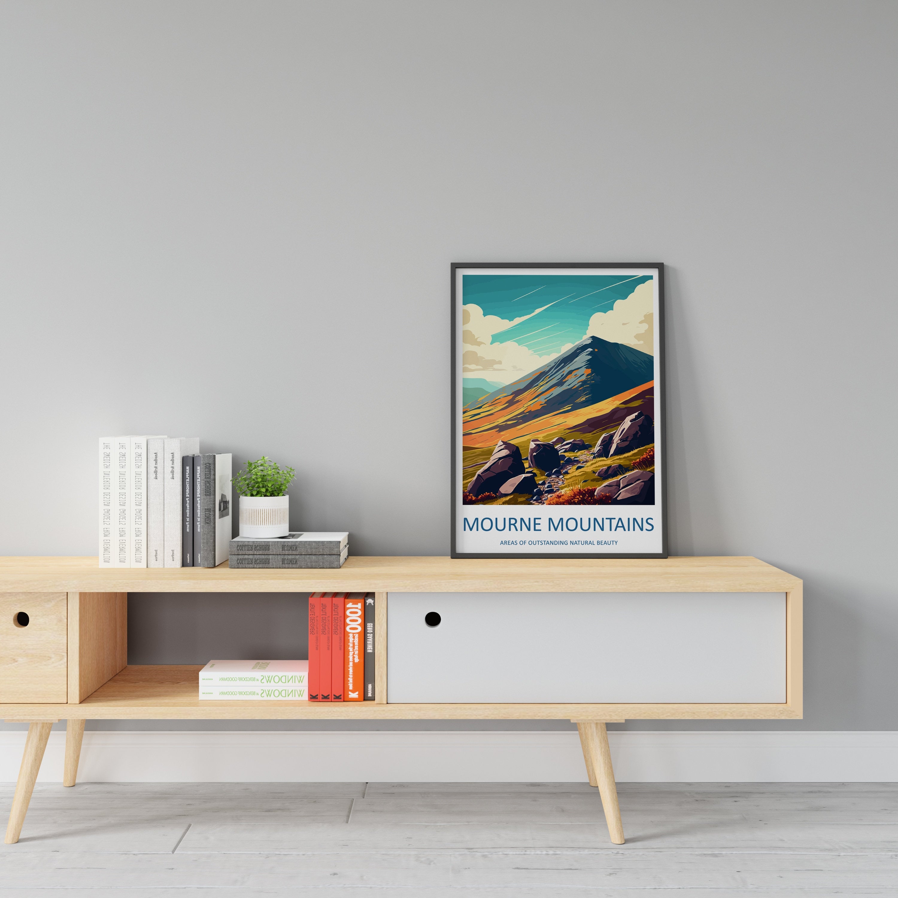 Mourne Mountains Travel Print Wall Art Mourne Mountains Wall Hanging Home Decoration Mourne Mountains Gift Art Lovers Wall Art AONB Wall Art