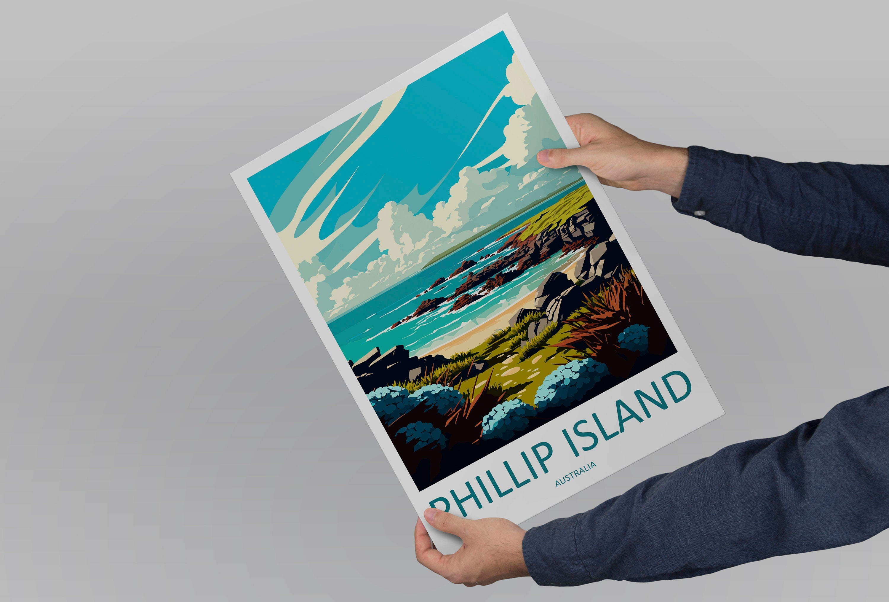 Phillip Island Travel Print Wall Art Phillip Island Wall Hanging Home Décor Phillip Island Gift Art Lovers Wall Art Australia Travel Print