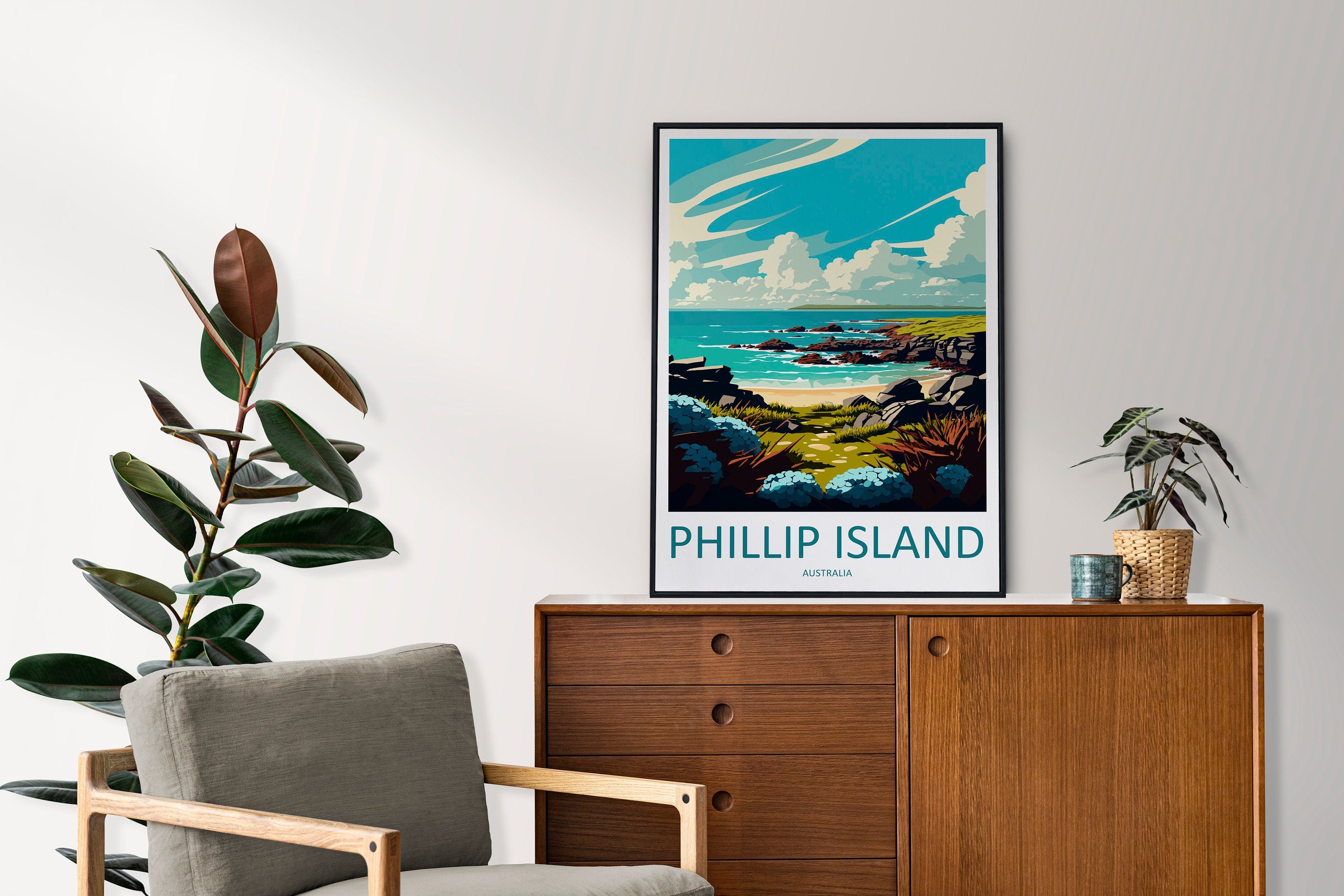 Phillip Island Travel Print Wall Art Phillip Island Wall Hanging Home Décor Phillip Island Gift Art Lovers Wall Art Australia Travel Print