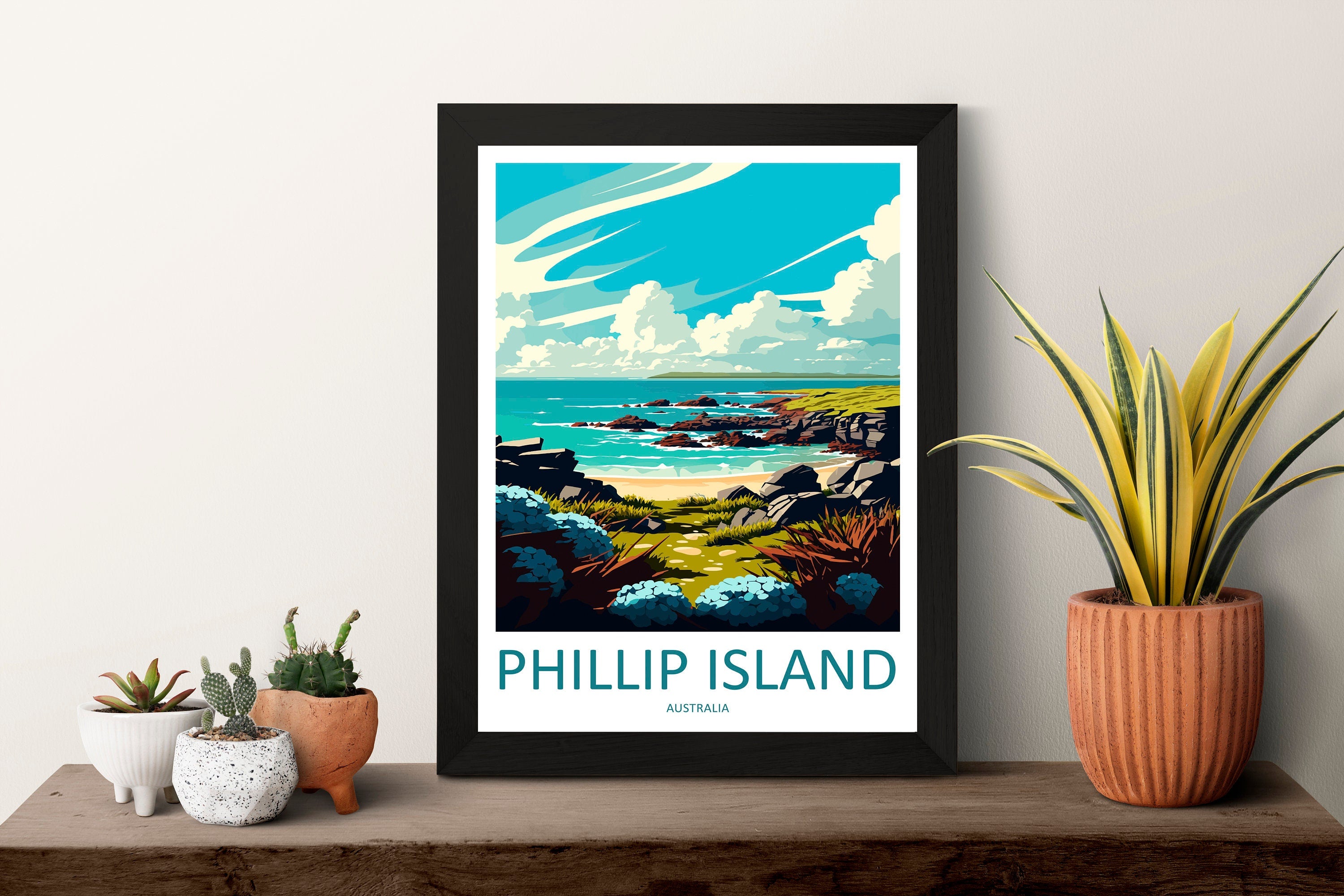 Phillip Island Travel Print Wall Art Phillip Island Wall Hanging Home Décor Phillip Island Gift Art Lovers Wall Art Australia Travel Print