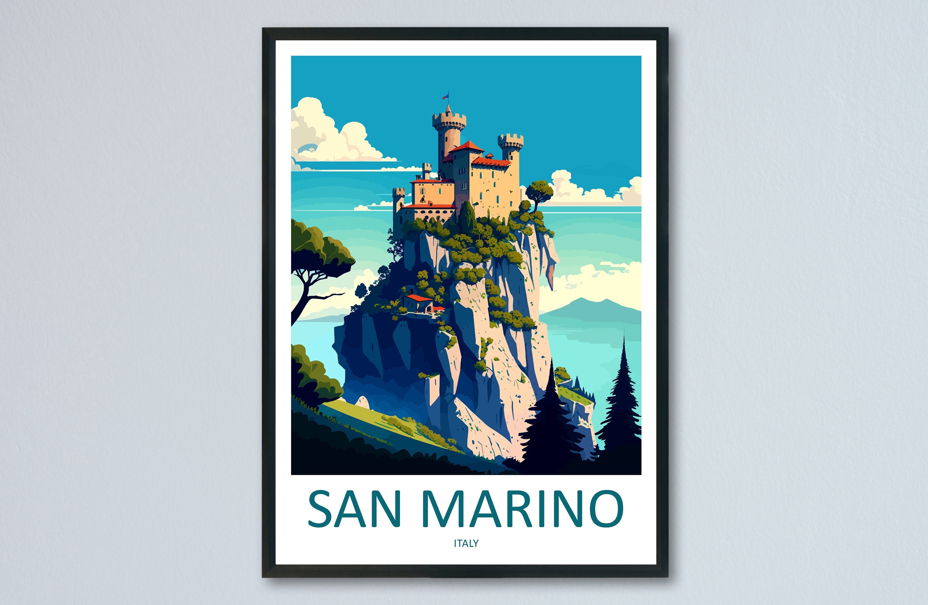 San Marino Travel Print Wall Art San Marino Wall Hanging Home Décor San Marino Gift Art Lovers Italy Art Lover Gift San Marino Art Gift