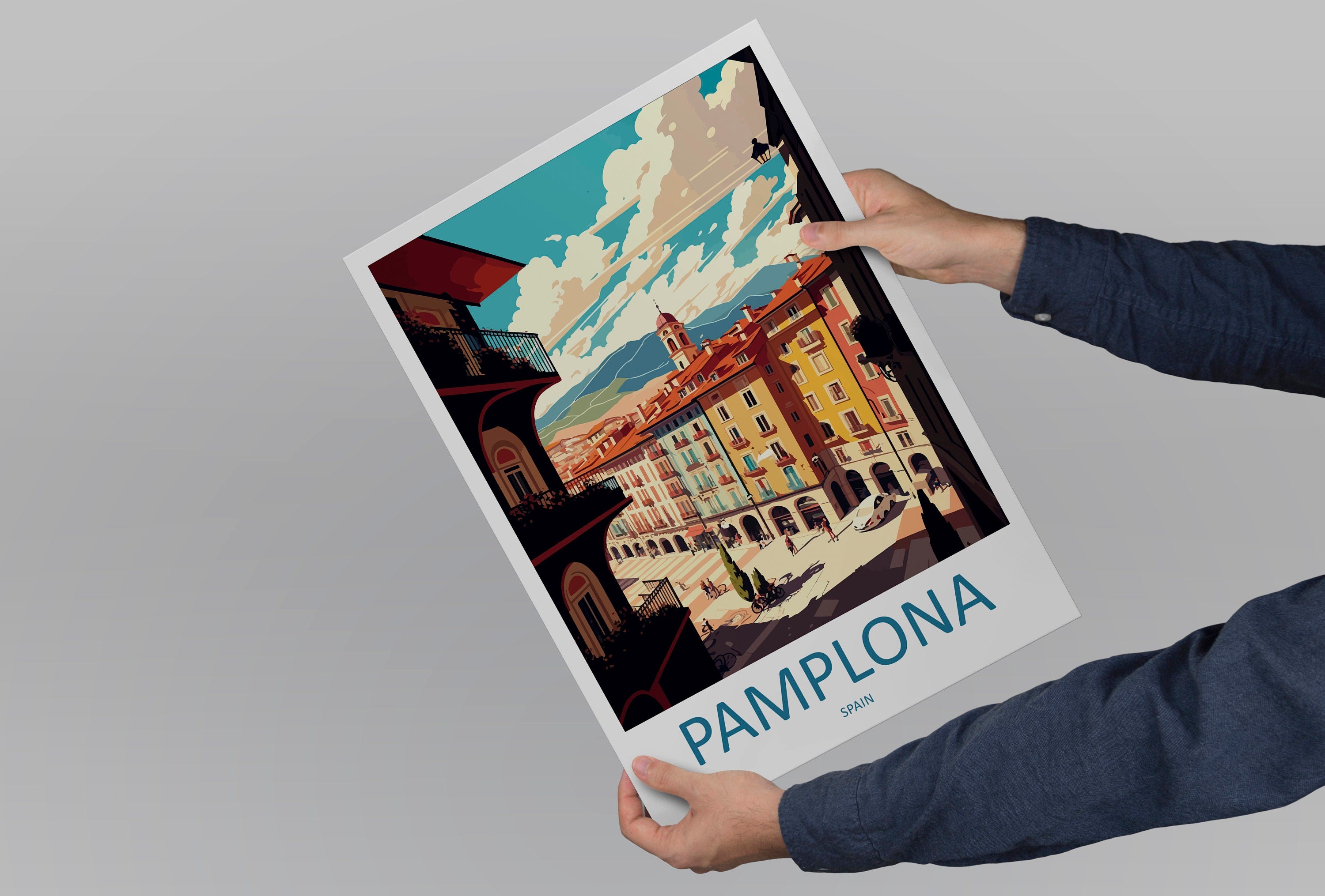 Pamplona Travel Print Wall Art Pamplona Wall Hanging Home Décor Pamplona Gift Art Lovers Spain Art Lover Gift Pamplona Print Spain Wall Art