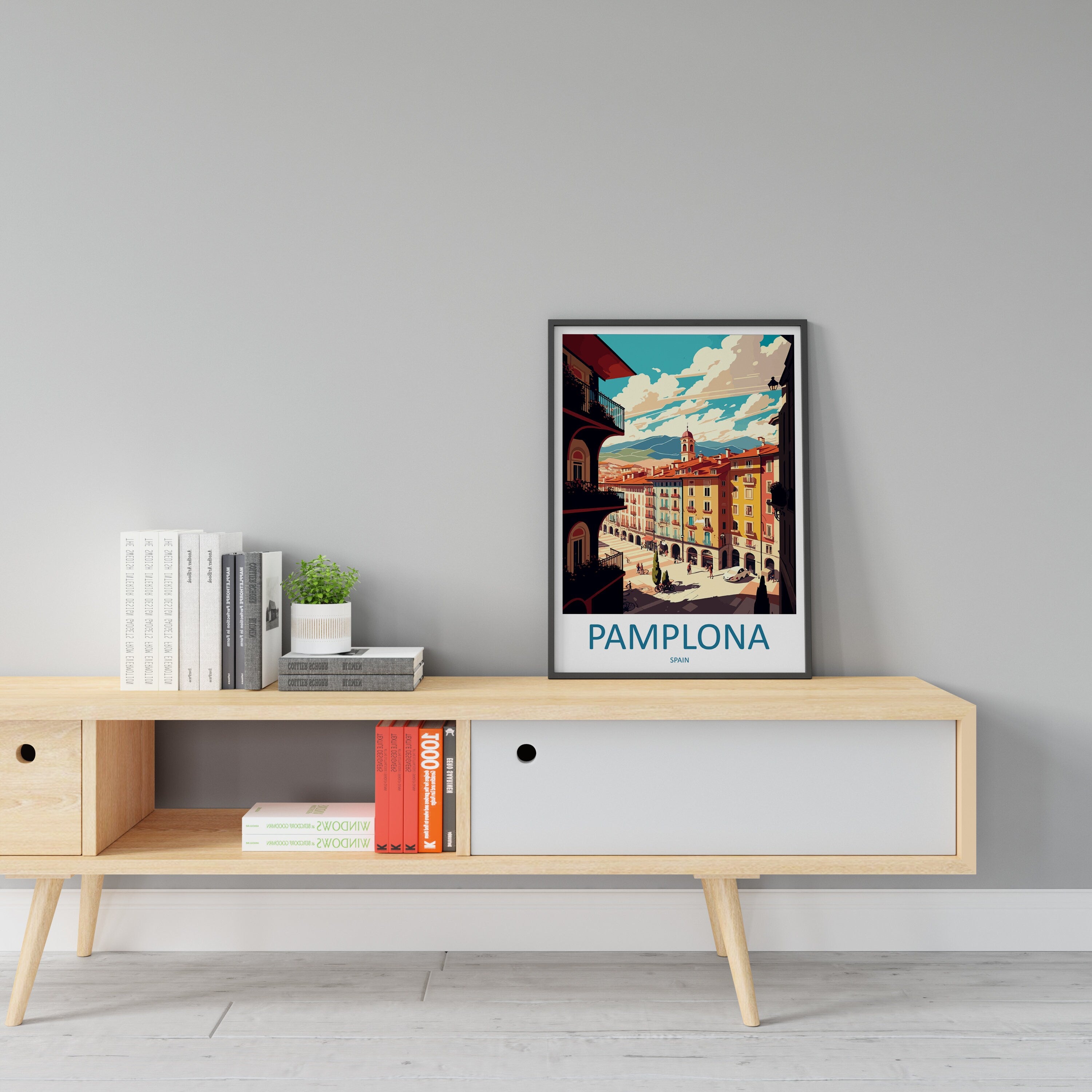 Pamplona Travel Print Wall Art Pamplona Wall Hanging Home Décor Pamplona Gift Art Lovers Spain Art Lover Gift Pamplona Print Spain Wall Art