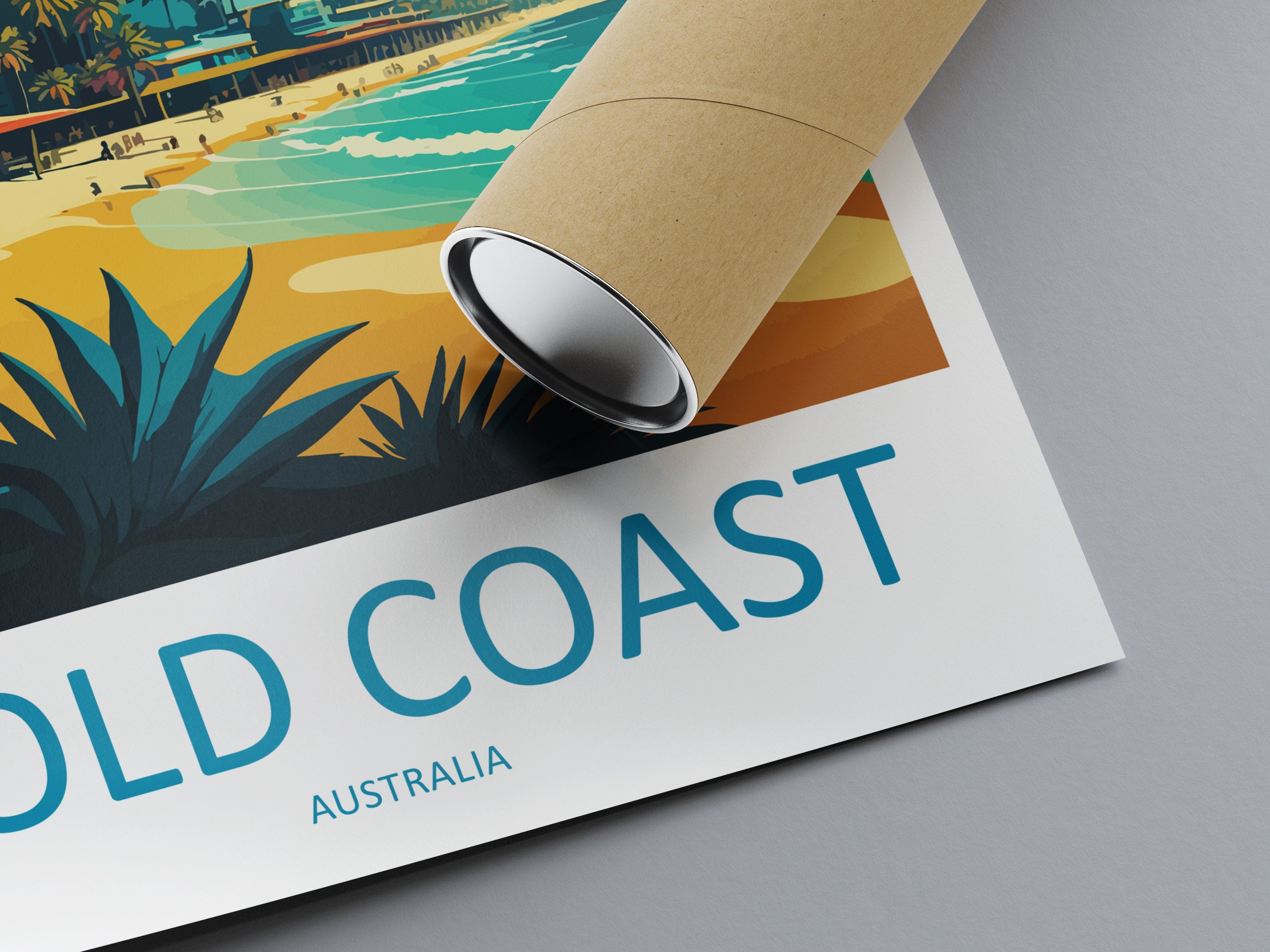 Gold Coast Travel Print Wall Art Gold Coast Wall Hanging Home Décor Gold Coast Gift Art Lovers Wall Art Australia Travel Print Gold Coast