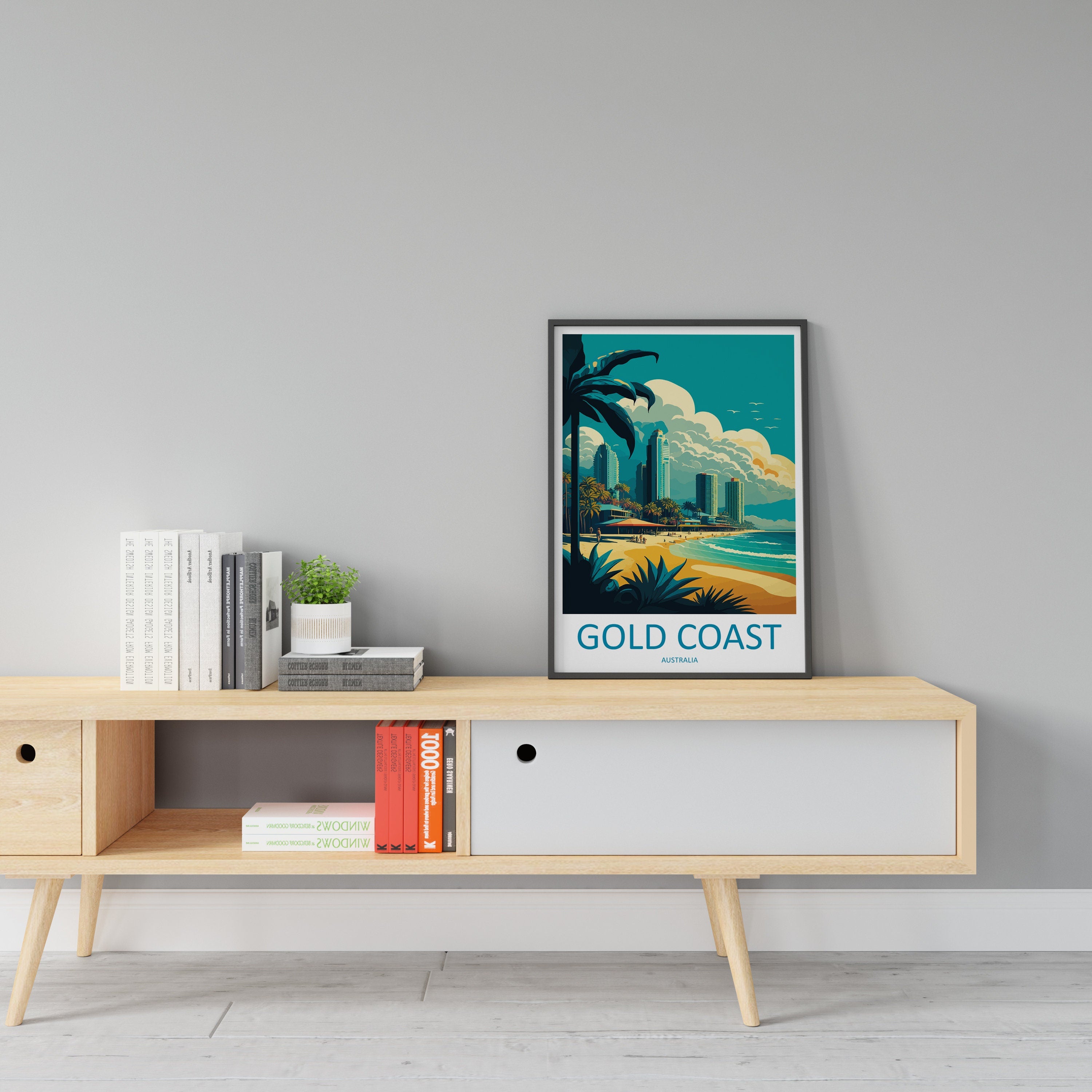 Gold Coast Travel Print Wall Art Gold Coast Wall Hanging Home Décor Gold Coast Gift Art Lovers Wall Art Australia Travel Print Gold Coast