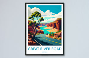 Great River Road Travel Print Wall Art Great River Road Wall Hanging Home Décor Great River Road Gift Art Lovers Wall Art Australia Travel