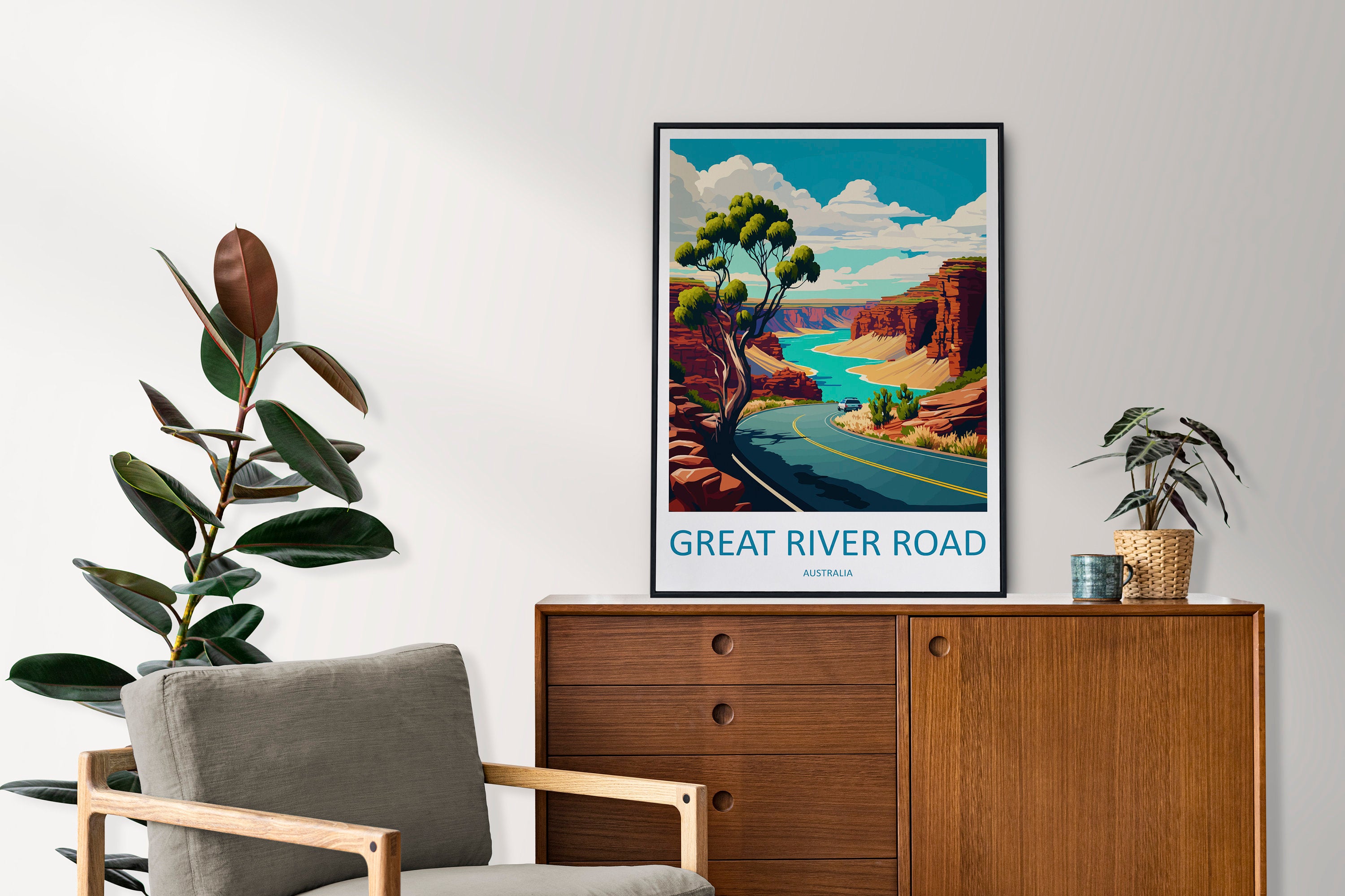 Great River Road Travel Print Wall Art Great River Road Wall Hanging Home Décor Great River Road Gift Art Lovers Wall Art Australia Travel