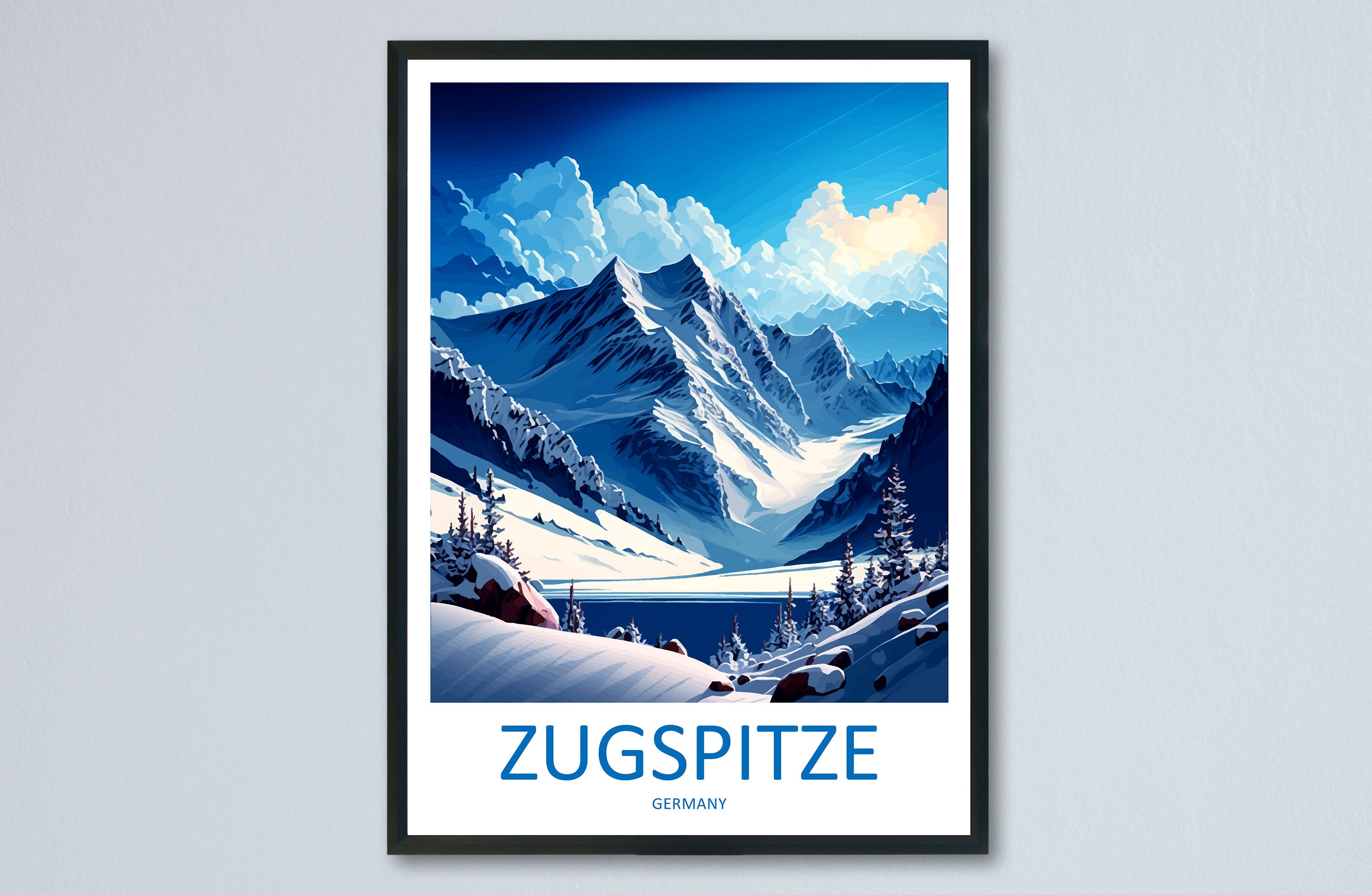 Zugspitze Travel Print Wall Art Zugspitze Wall Hanging Home Décor Zugspitze Gift Art Lovers Germany Art Lover Gift Zugspitze Art Travel Gift