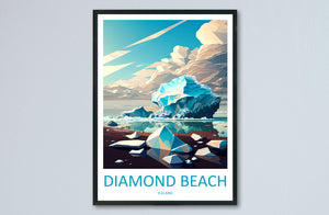 Diamond Beach Travel Print Wall Art Diamond Beach Wall Hanging Home Décor Diamond Beach Gift Art Lovers Iceland Art Lover Gift Diamond Beach