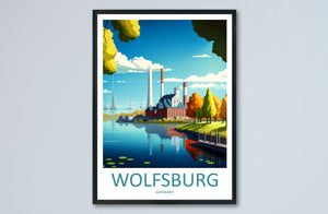 Wolfsburg Travel Print Wall Art Wolfsburg Wall Hanging Home Décor Wolfsburg Gift Art Lovers Germany Art Lover Gift Wolfsburg Art Travel Gift