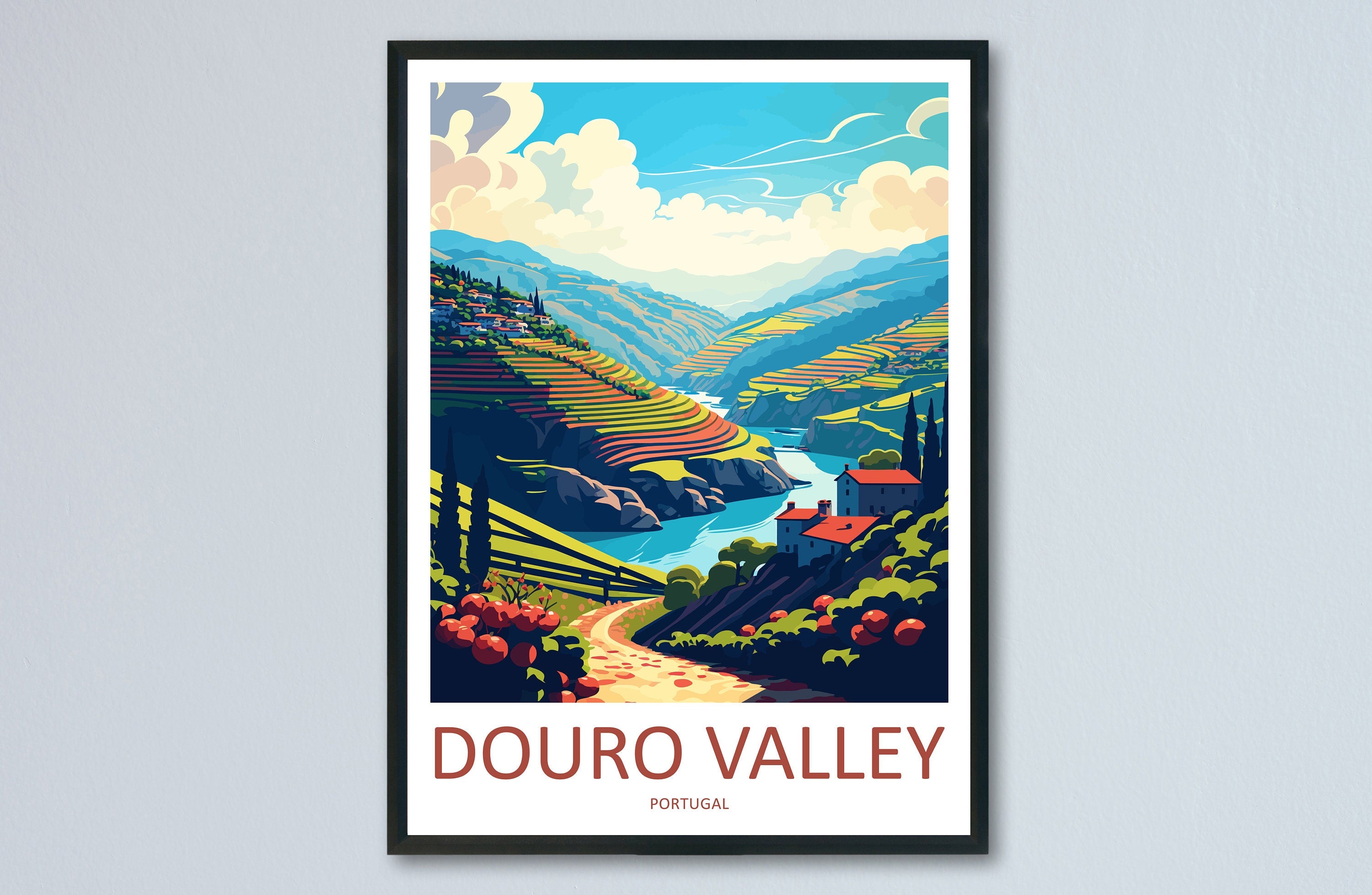 Douro Valley Travel Print Wall Art Douro Valley Wall Hanging Home Décor Douro Valley Gift Art Lovers Portugal Art Lover Gift Douro Valley