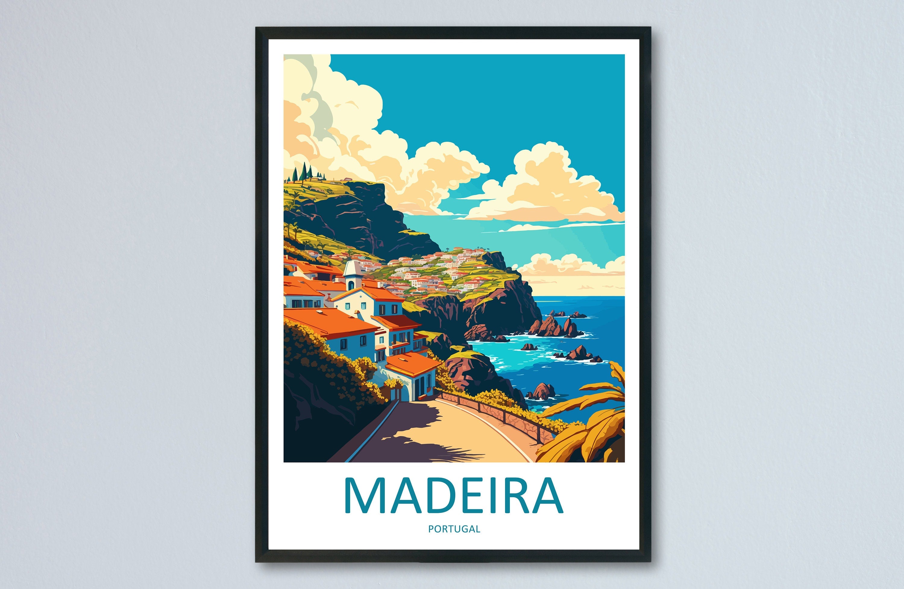 Madeira Travel Print Wall Art Madeira Wall Hanging Home Décor Madeira Gift Art Lovers Portugal Art Lover Gift Madeira Wall Décor Madeira Art