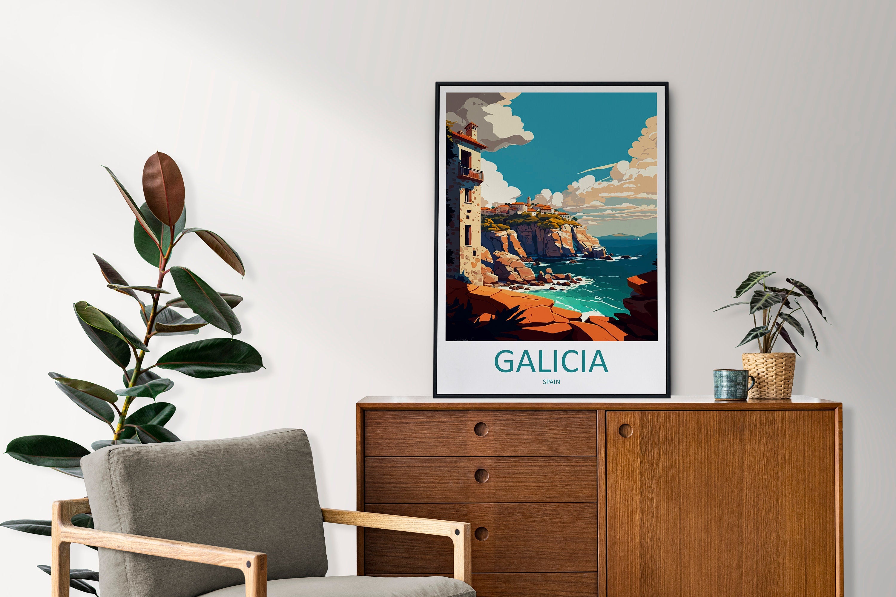 Galicia Travel Print Wall Art Galicia Wall Hanging Home Décor Galicia Gift Art Lovers Spain Art Lover Gift Galicia Wall Décor Galicia Spain