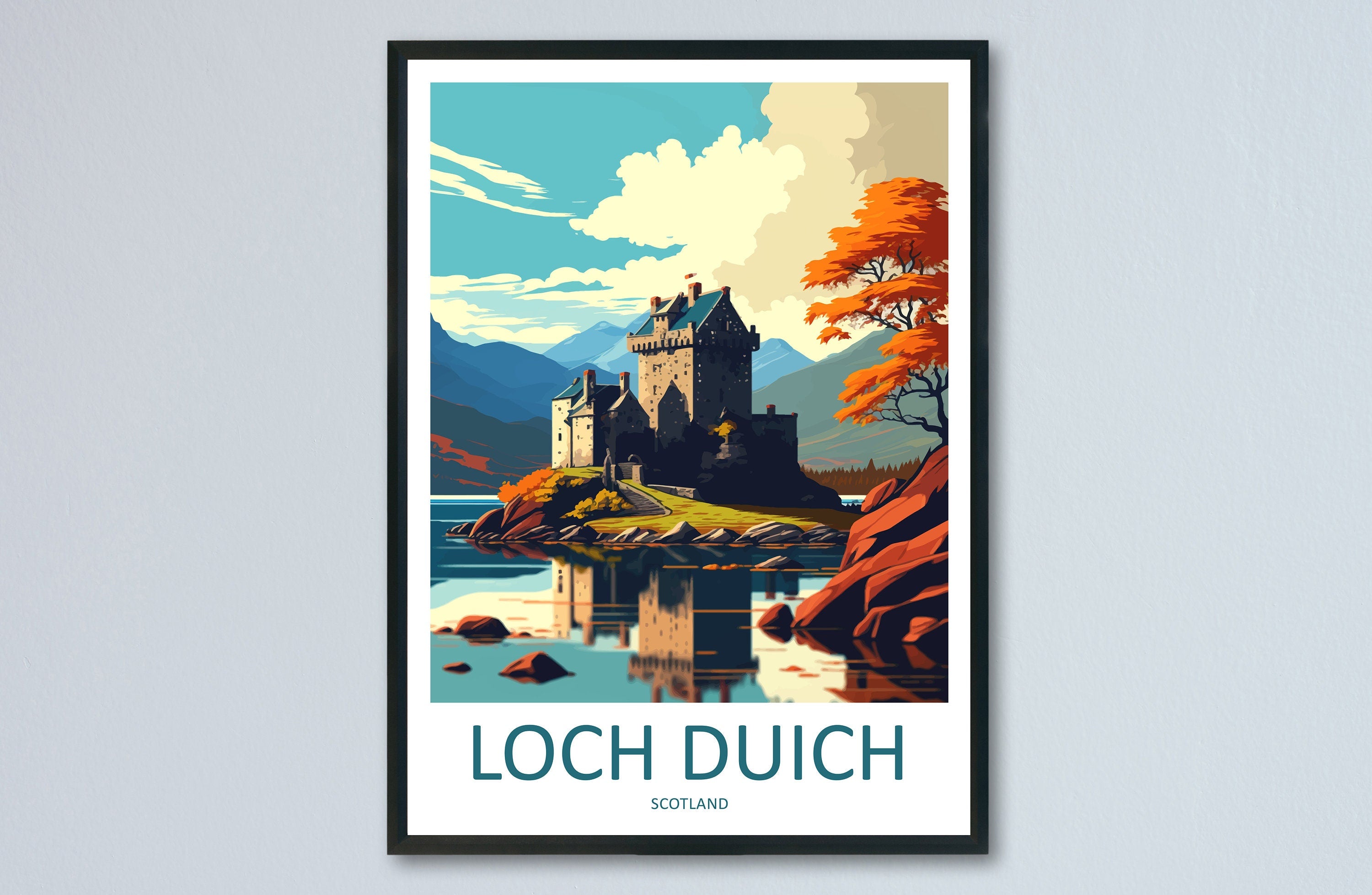 Loch Duich Travel Print Wall Art Loch Duich Wall Hanging Home Décor Loch Duich Gift Art Lovers Scotland Art Lover Gift Loch Duich Poster