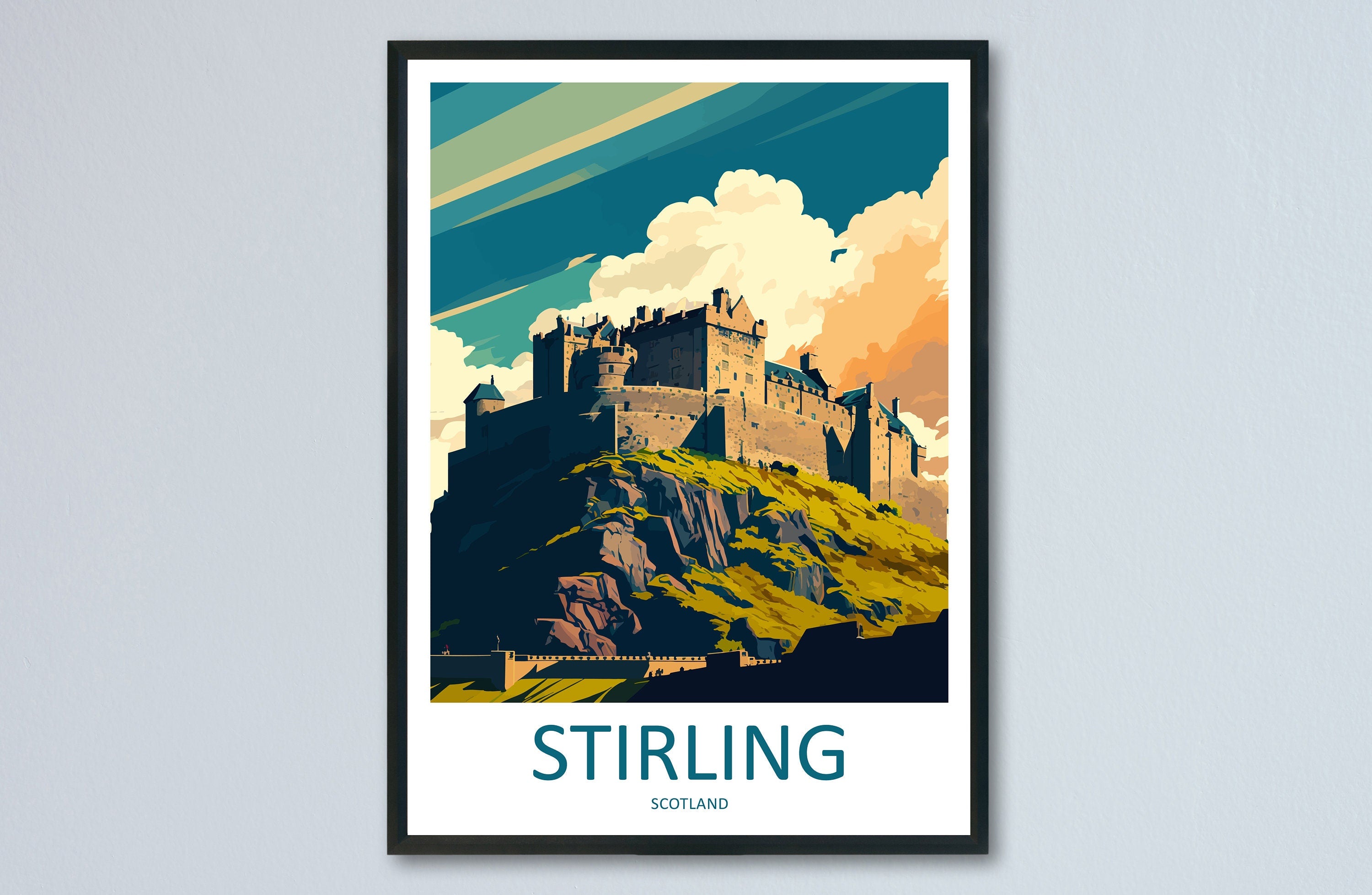 Stirling Travel Print Wall Art Stirling Wall Hanging Home Décor Stirling Gift Art Lovers Scotland Art Lover Gift Stirling Castle City Poster