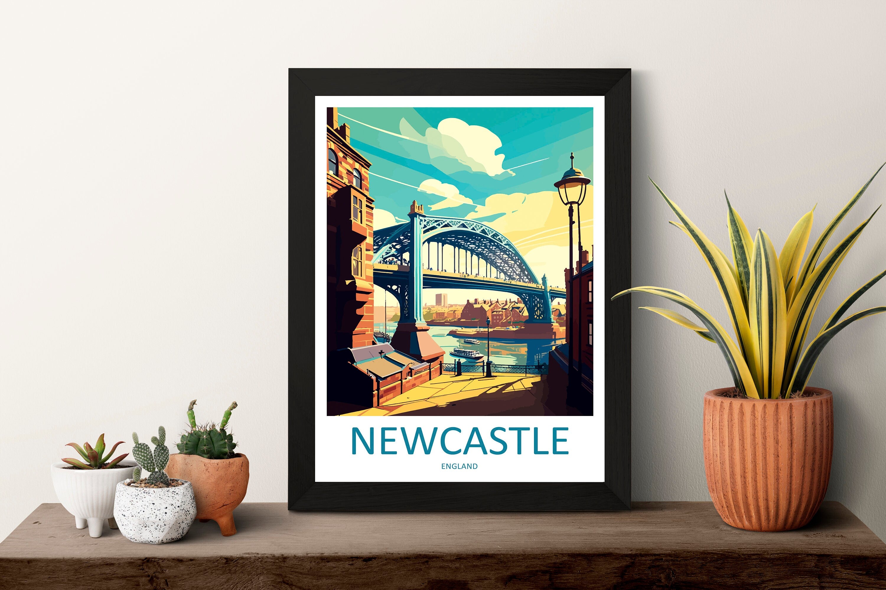 Newcastle Travel Print Wall Art Newcastle Wall Hanging Home Décor Newcastle Gift Art Lovers England Art Lover Gift Newcastle City Art Print