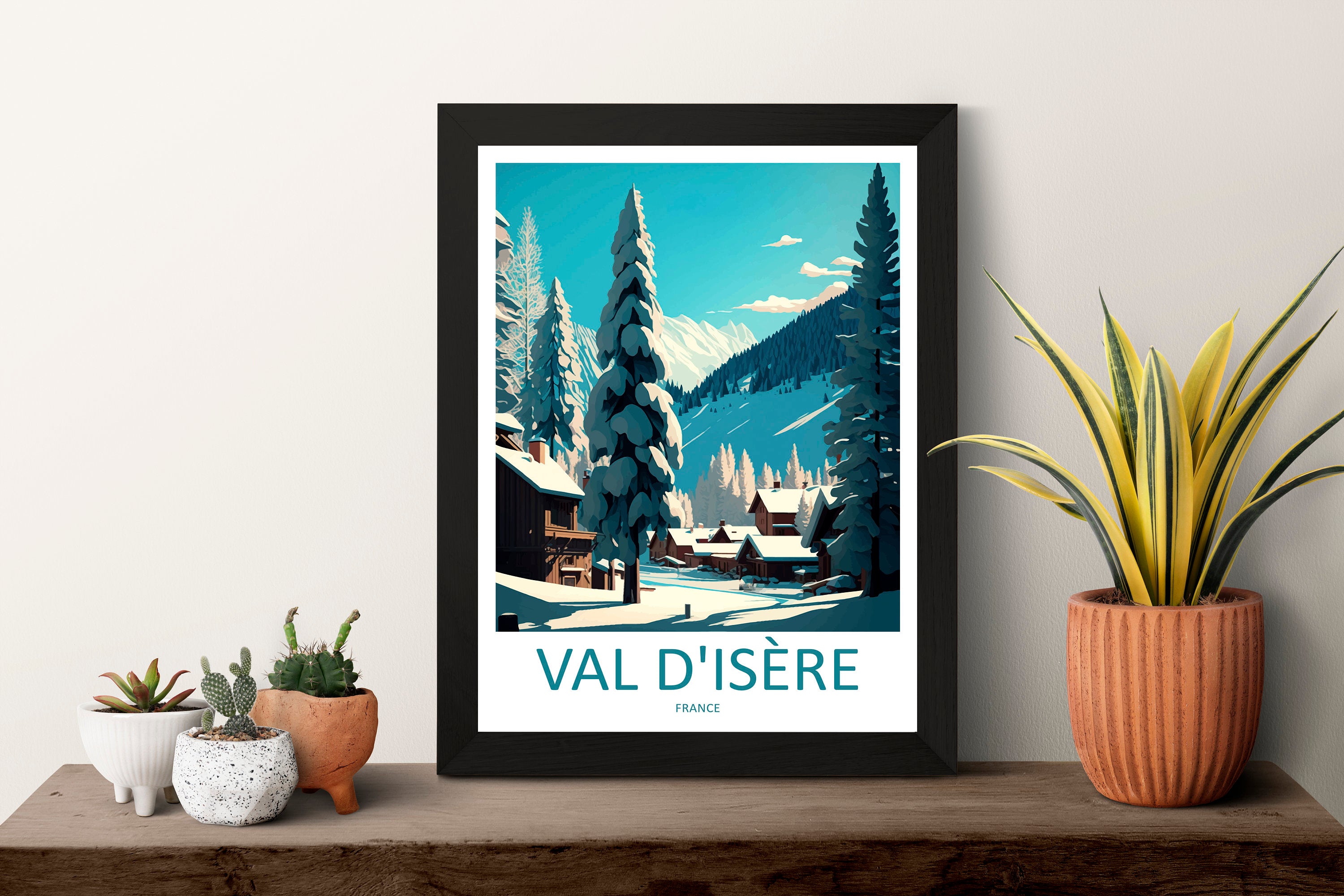 Val d'isere Travel Print Wall Art Val d'isere Wall Hanging Home Décor Val d'isere Gift Art Lovers Ski Art Lover Gift Val d'isere Print Ski