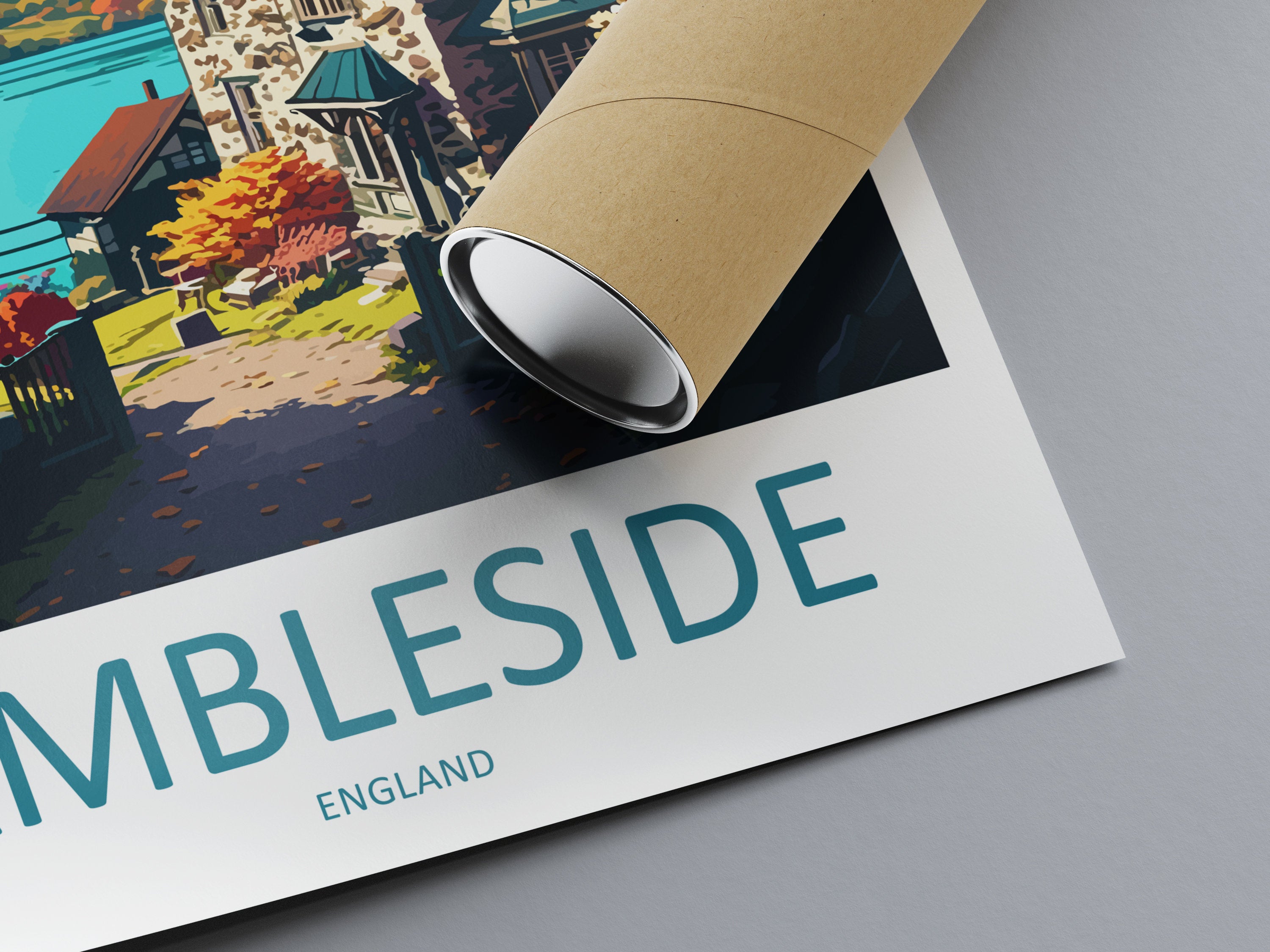 Ambleside Travel Print Wall Art Ambleside Wall Hanging Home Décor Ambleside Gift Art Lovers England Art Lover Gift Ambleside Travel Poster