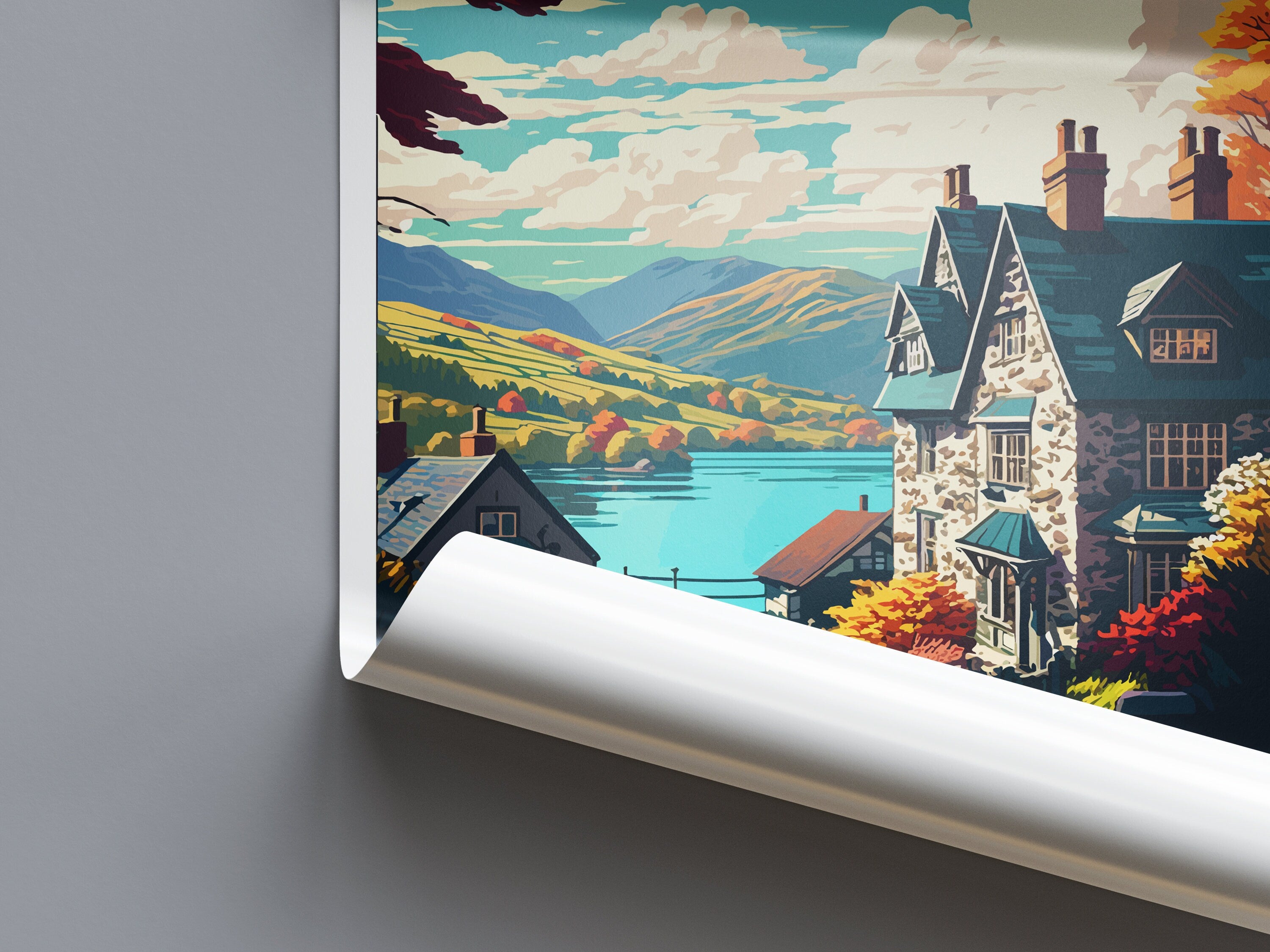 Ambleside Travel Print Wall Art Ambleside Wall Hanging Home Décor Ambleside Gift Art Lovers England Art Lover Gift Ambleside Travel Poster