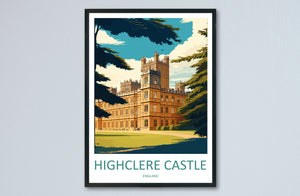 Highclere Castle Travel Print Wall Art Highclere Castle Wall Hanging Home Décor Highclere Castle Gift Art Lovers England Art Lover Gift