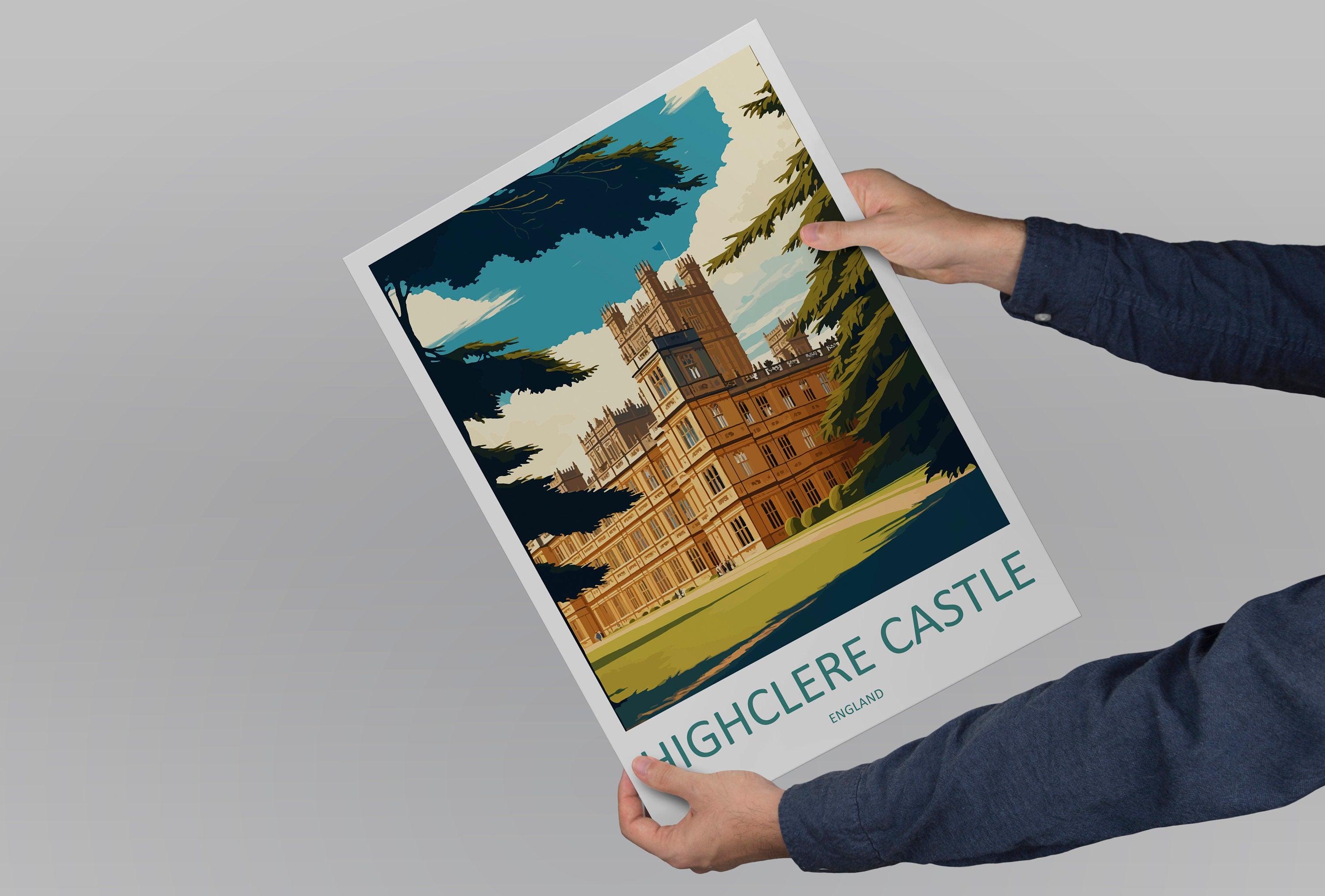 Highclere Castle Travel Print Wall Art Highclere Castle Wall Hanging Home Décor Highclere Castle Gift Art Lovers England Art Lover Gift