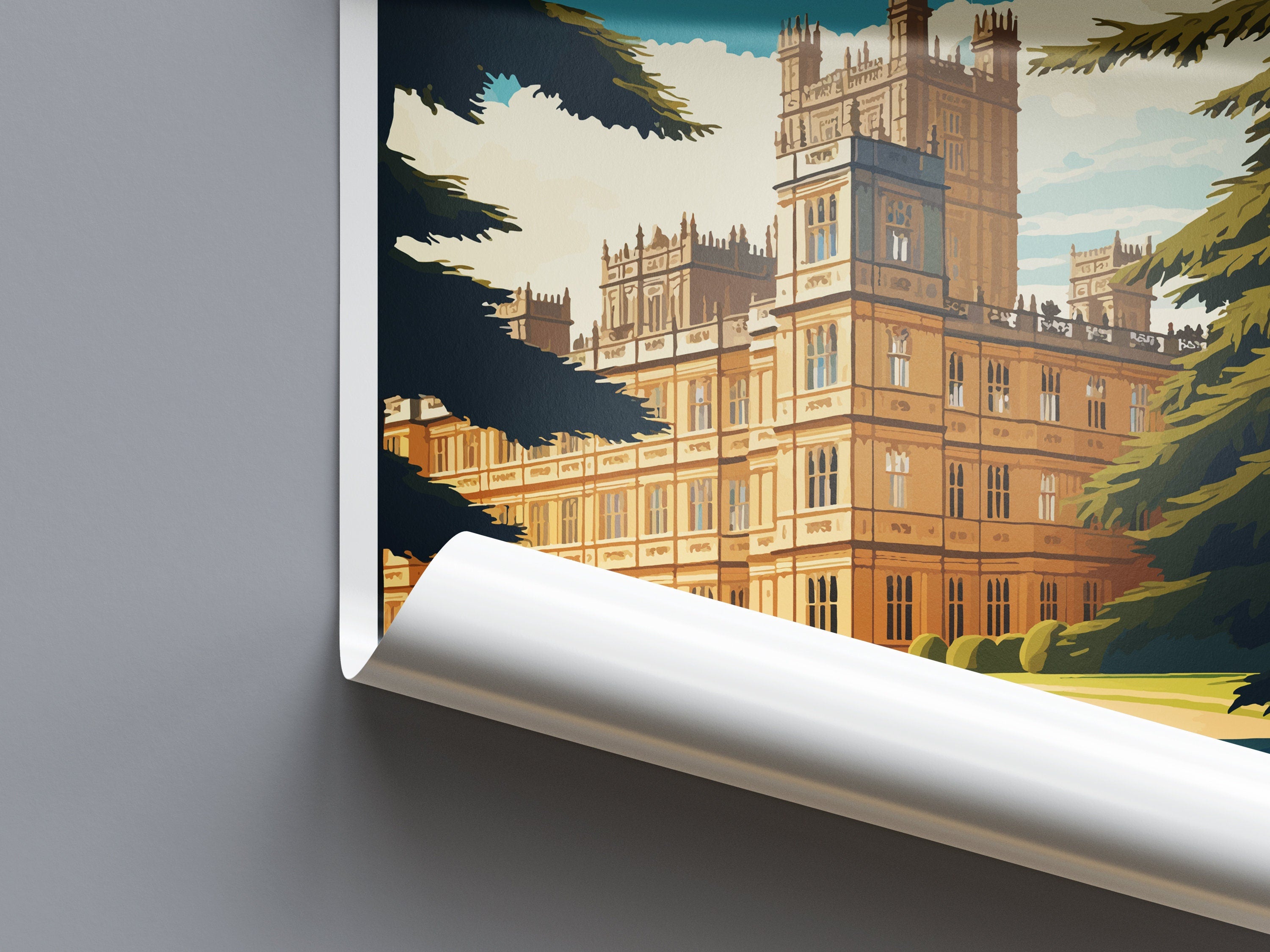 Highclere Castle Travel Print Wall Art Highclere Castle Wall Hanging Home Décor Highclere Castle Gift Art Lovers England Art Lover Gift