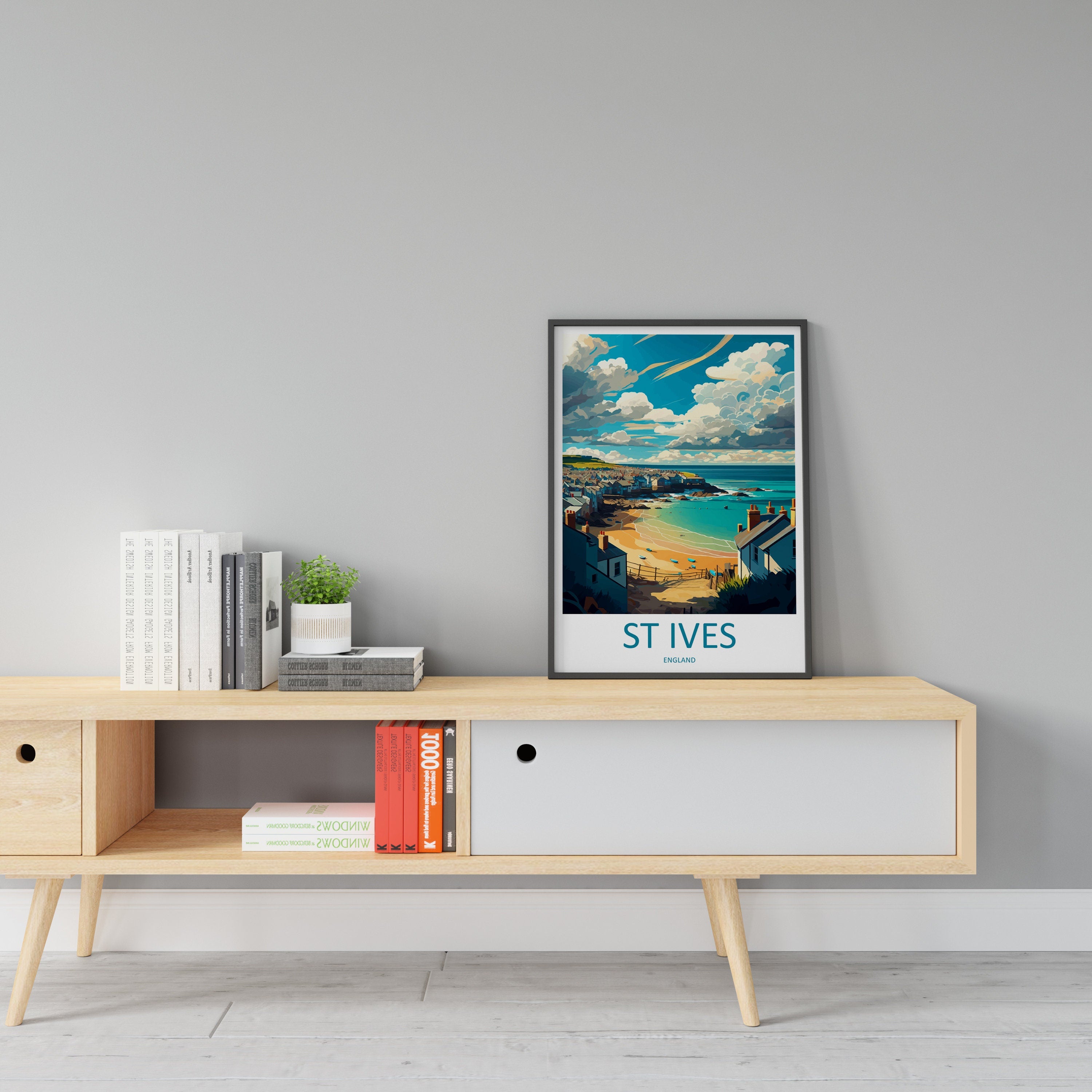 St Ives Travel Print Wall Art St Ives Wall Hanging Home Décor St Ives Gift Art Lovers England Art Lover Gift St Ives Travel Souvenir