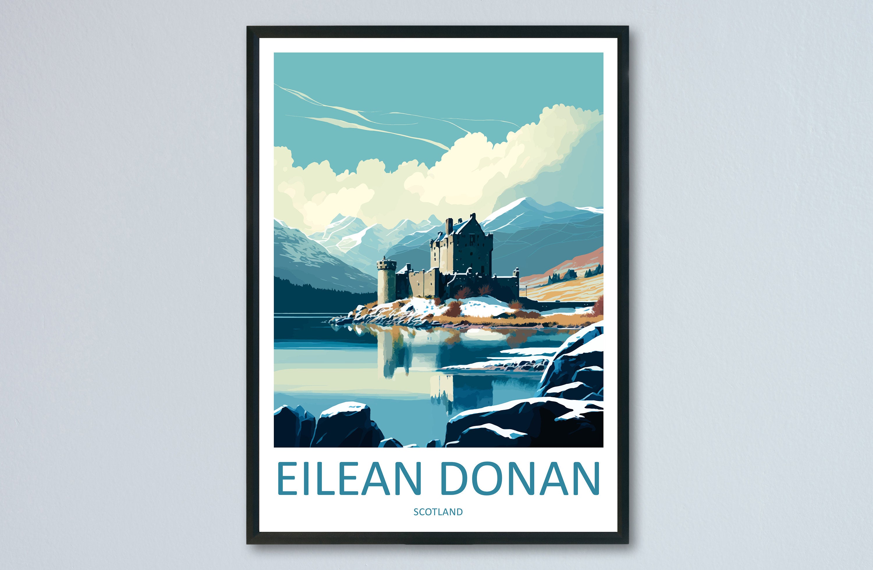 Eilean Donan Travel Print Wall Art Eilean Donan Wall Hanging Home Décor Eilean Donan Gift Art Lovers Scotland Art Lover Gift Eilean Donan