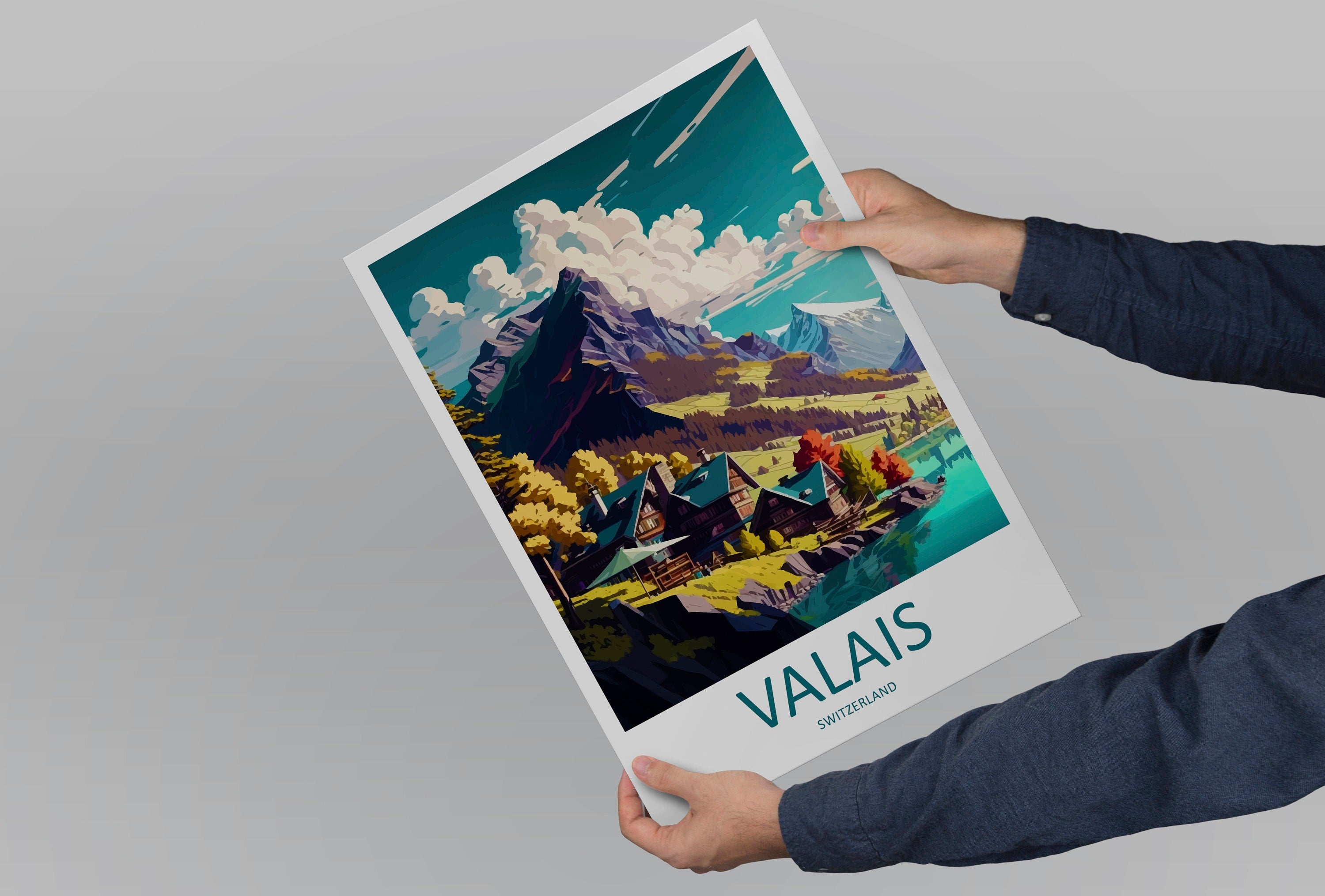 Valais Print Valais Home Décor Switzerland Art Print Valais Wall Print For Switzerland Gift Wall Hanging Valais Home Decor Artwork Valais