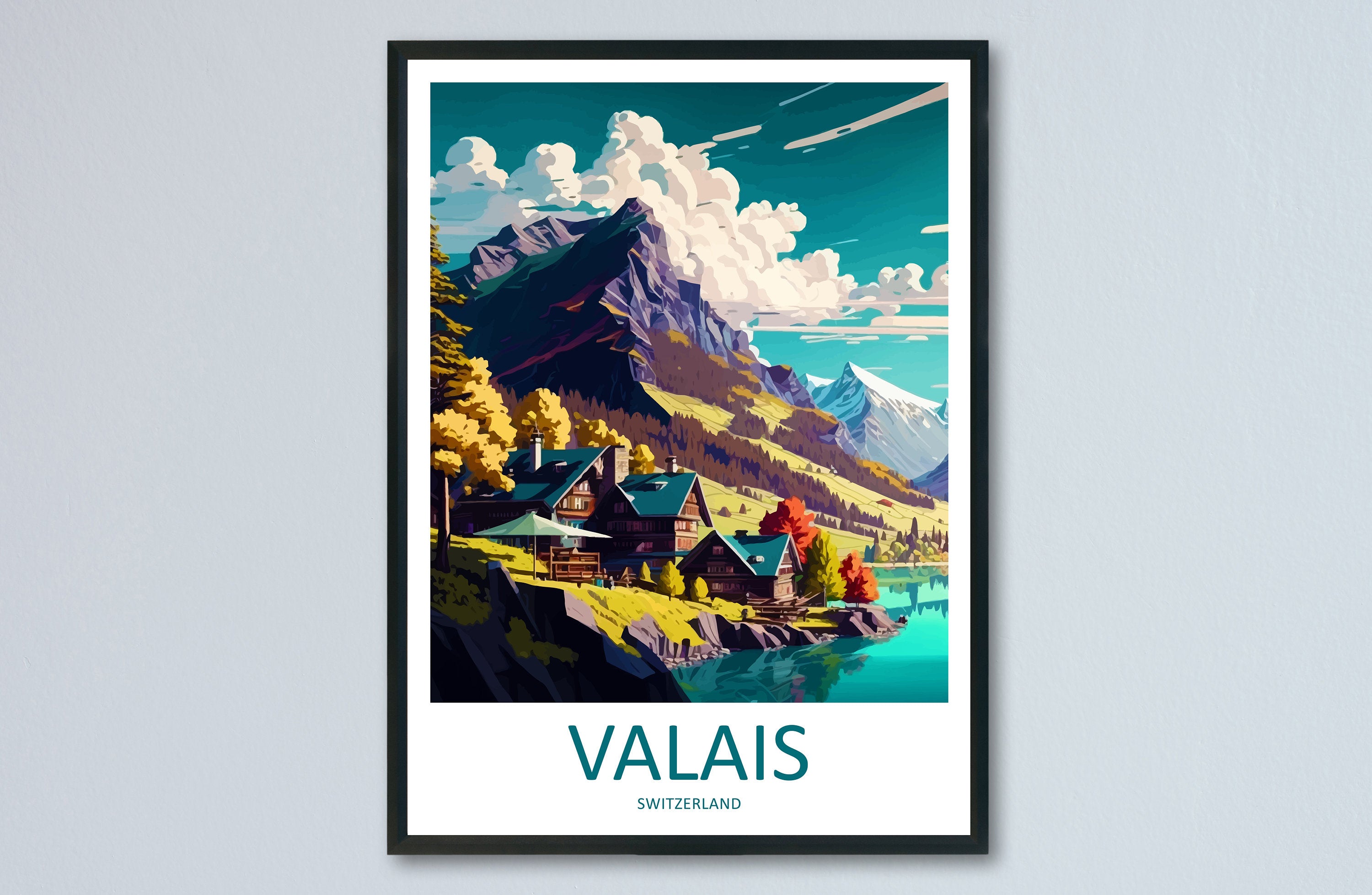 Valais Print Valais Home Décor Switzerland Art Print Valais Wall Print For Switzerland Gift Wall Hanging Valais Home Decor Artwork Valais