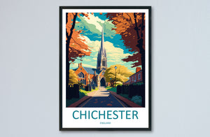 Chichester Travel Print Wall Art Chichester Wall Hanging Home Décor Chichester Gift Art Lovers England Art Lover Gift Chichester Travel Déco