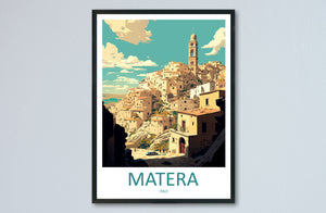 Matera Travel Print Wall Art Matera Wall Hanging Home Décor Matera Gift Art Lovers Italy Art Lover Gift Matera Print Matera Travel Gift Art