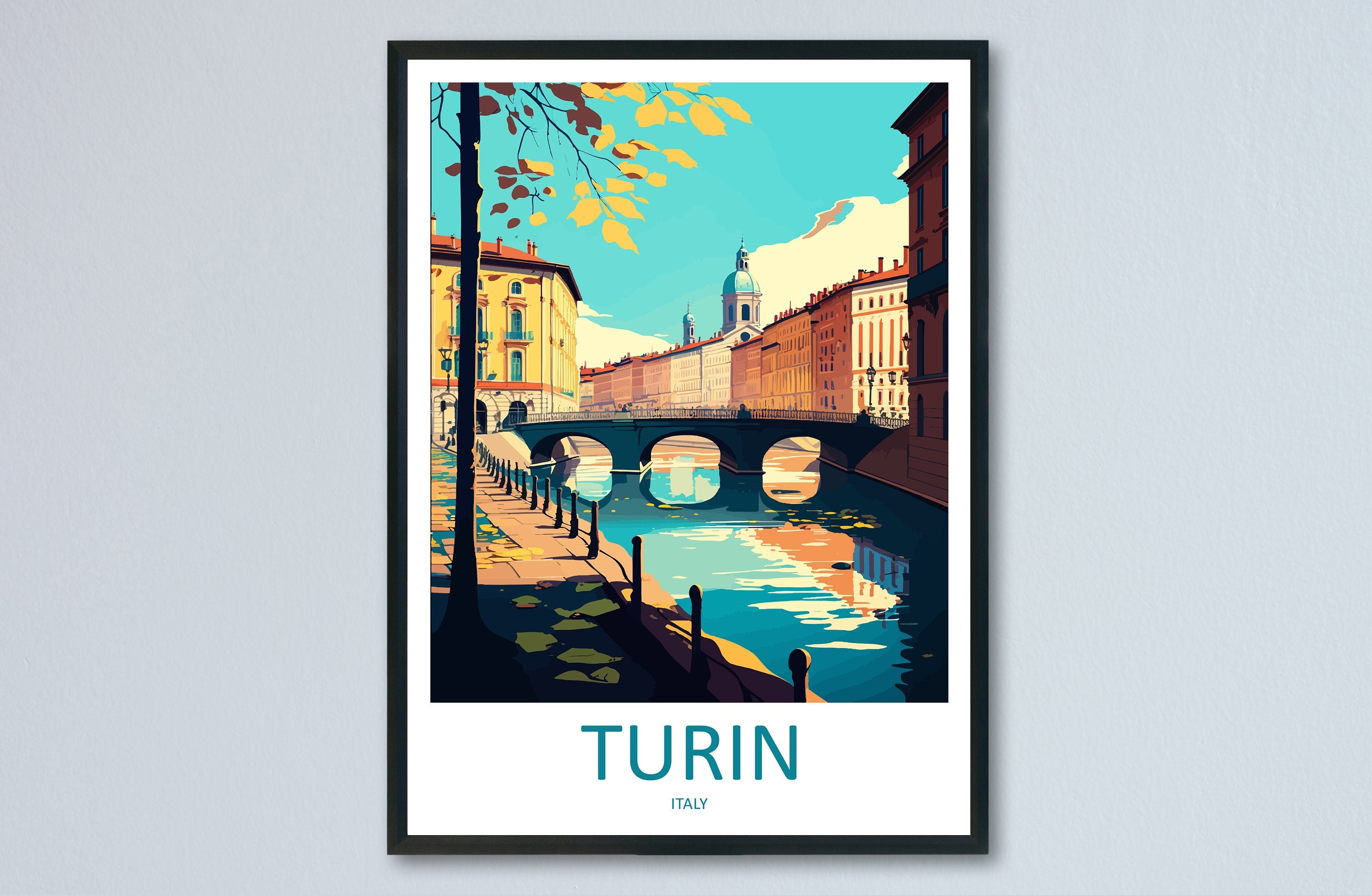 Turin Travel Print Wall Art Turin Wall Hanging Home Décor Turin Gift Art Lovers Italy Art Lover Gift Turin Print Turin Italy Art