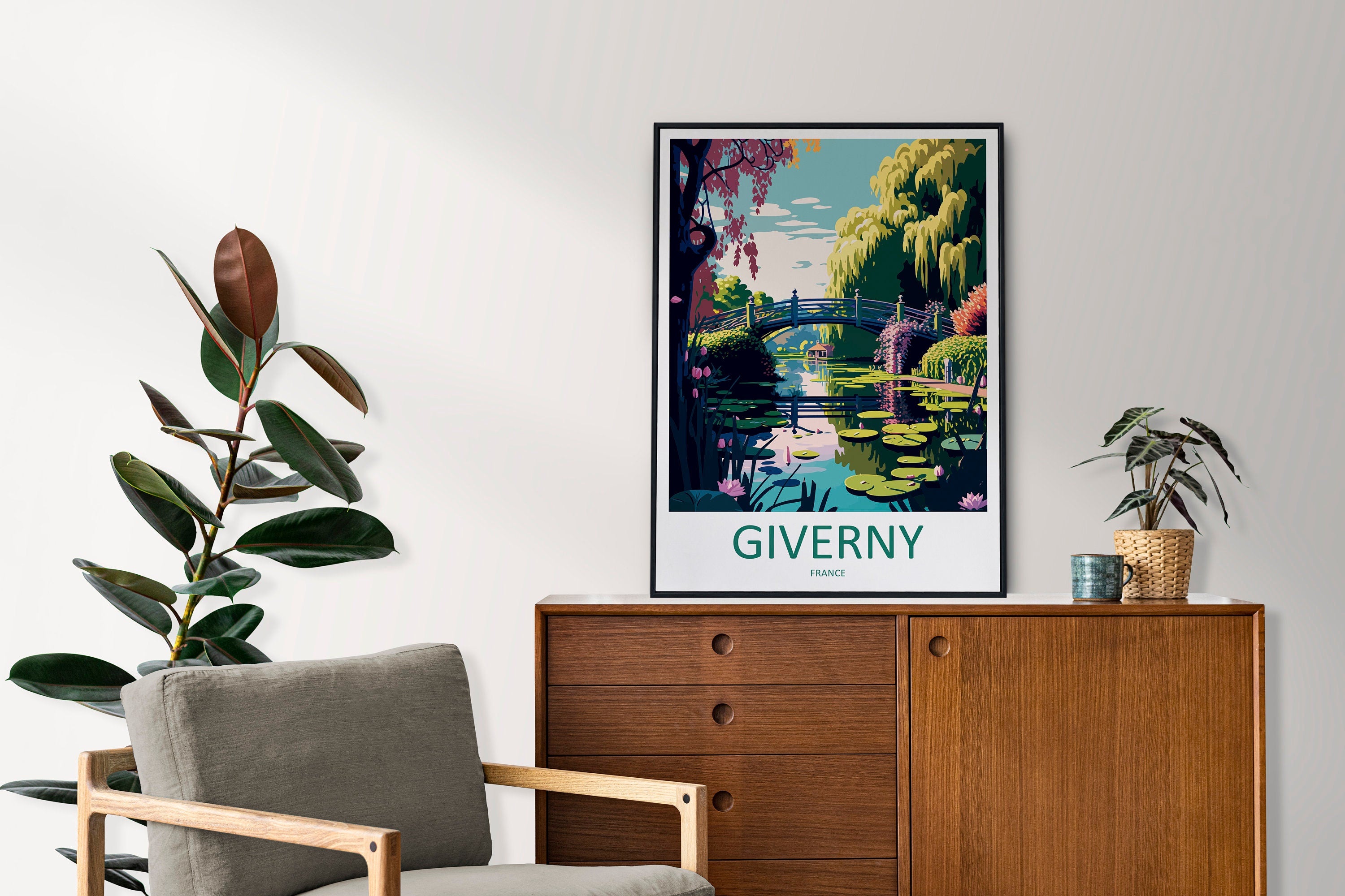 Giverny Travel Print Wall Art Giverny Wall Hanging Home Décor Giverny Gift Art Lovers France Art Lover Gift Giverny Print France Artwork