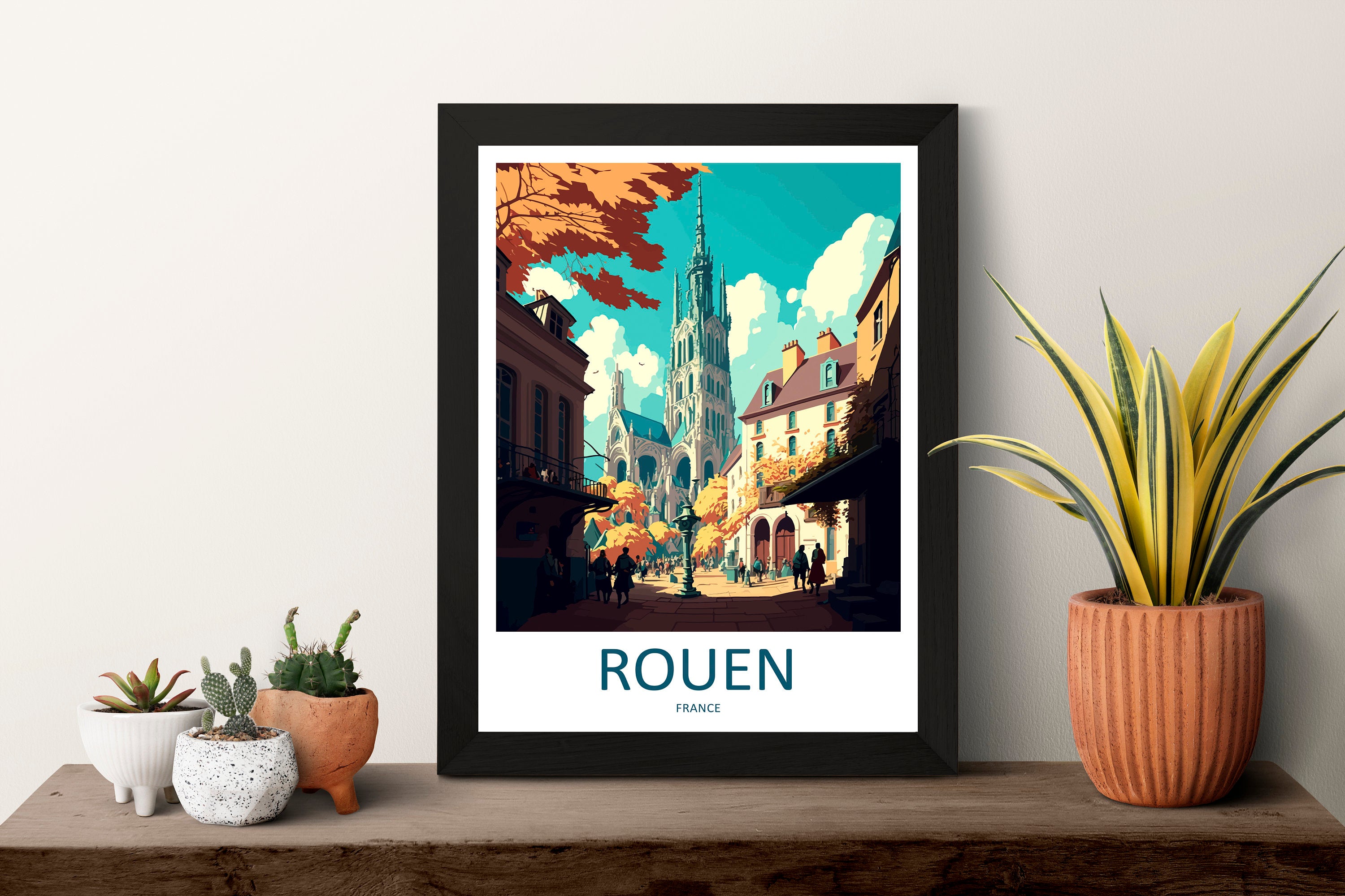 Rouen Travel Print Wall Art Rouen Wall Hanging Home Décor Rouen Gift Art Lovers France Art Lover Gift Rouen Print France Artwork Rouen Gift