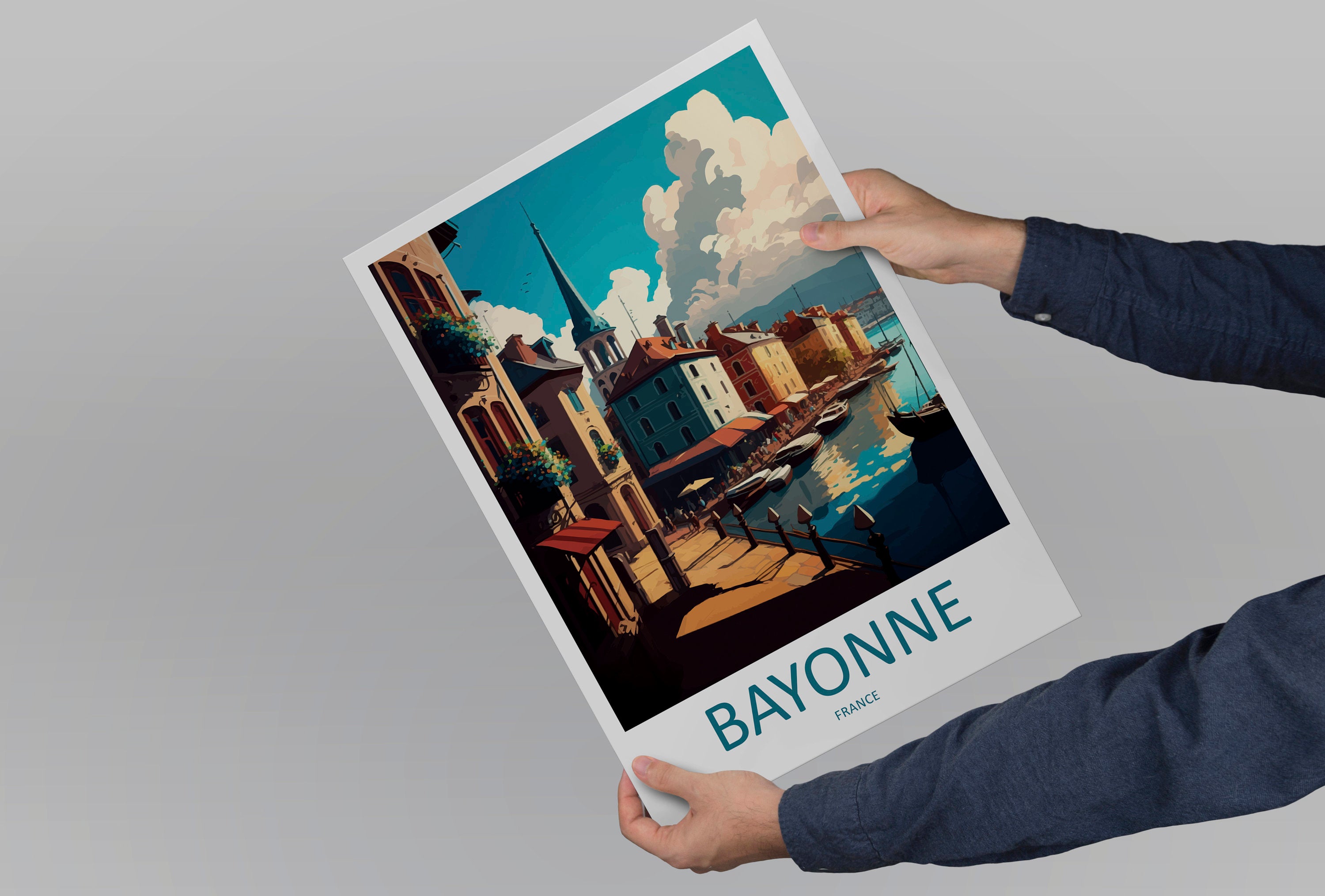 Bayonne Travel Print Wall Art Bayonne Wall Hanging Home Décor Bayonne Gift Art Lovers France Art Lover Gift Bayonne Print France Artwork