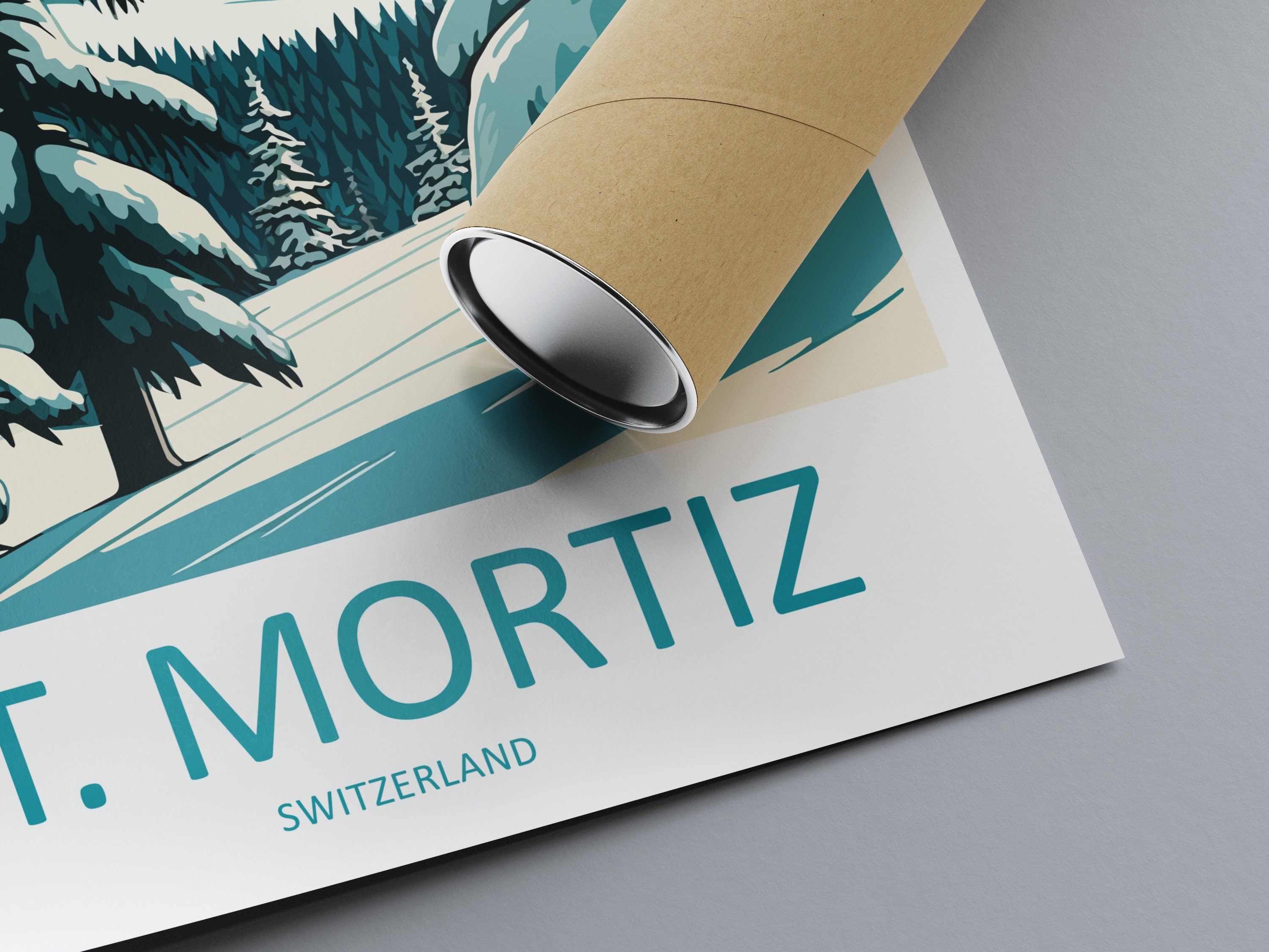 St. Mortiz Travel Print Wall Art St. Mortiz Wall Hanging Home Décor St. Mortiz Gift Art Lovers Ski Art Lover Gift St. Mortiz Print Skiing