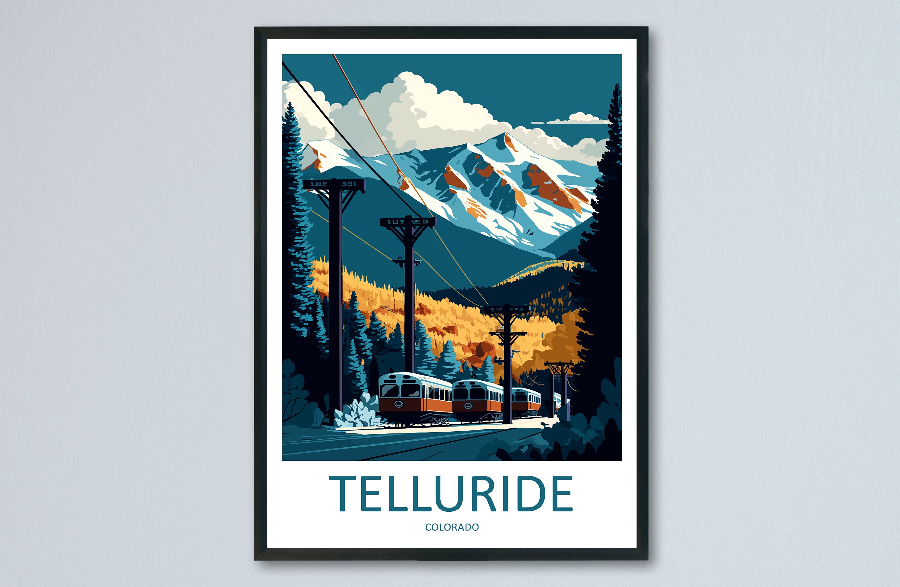 Telluride Travel Print Wall Art Telluride Wall Hanging Home Décor Telluride Gift Art Lovers Ski Art Lover Gift Telluride Print Skiing Art